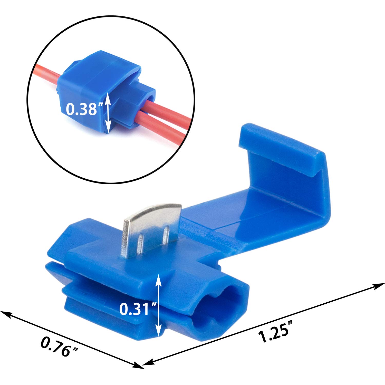 OIIKI 60pcs Quick Splice Wire Connectors - Solderless Electrical Terminals for 16-14 Gauge Cables (Blue) | Ideal for Automotive, Home Wiring & DIY Electrical Projects