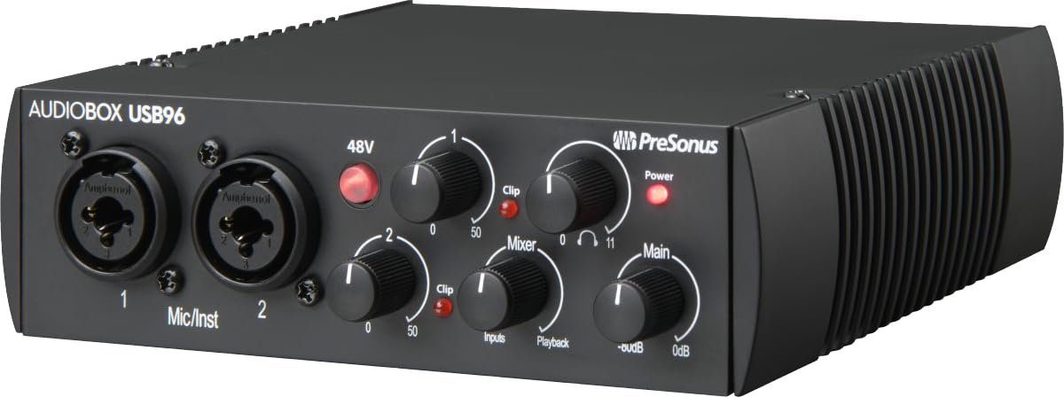 PreSonus AudioBox 96 25th Anniversary USB Audio Interface with Studio One Artist DAW Software | Professional Home Studio Recording for Music Production & Podcasting