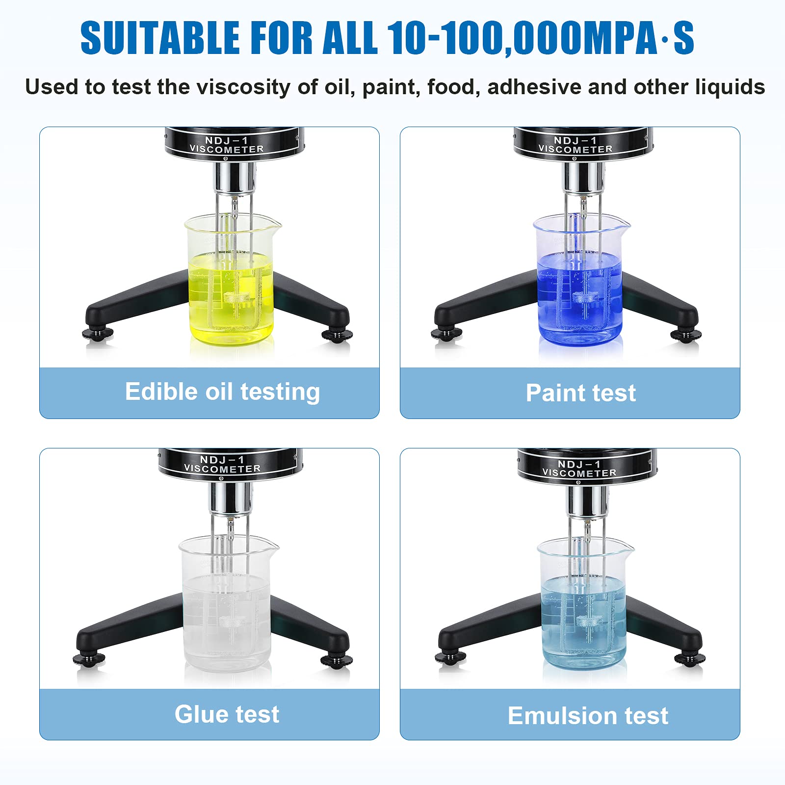 BAOSHISHAN NDJ-1 Rotary Viscometer - Digital Viscosity Tester for Newtonian Liquids (10-100,000mPa·s) | Lab & Industrial Fluid Viscosity Measurement for Paints, Oils, Cosmetics & Chemical Solutions