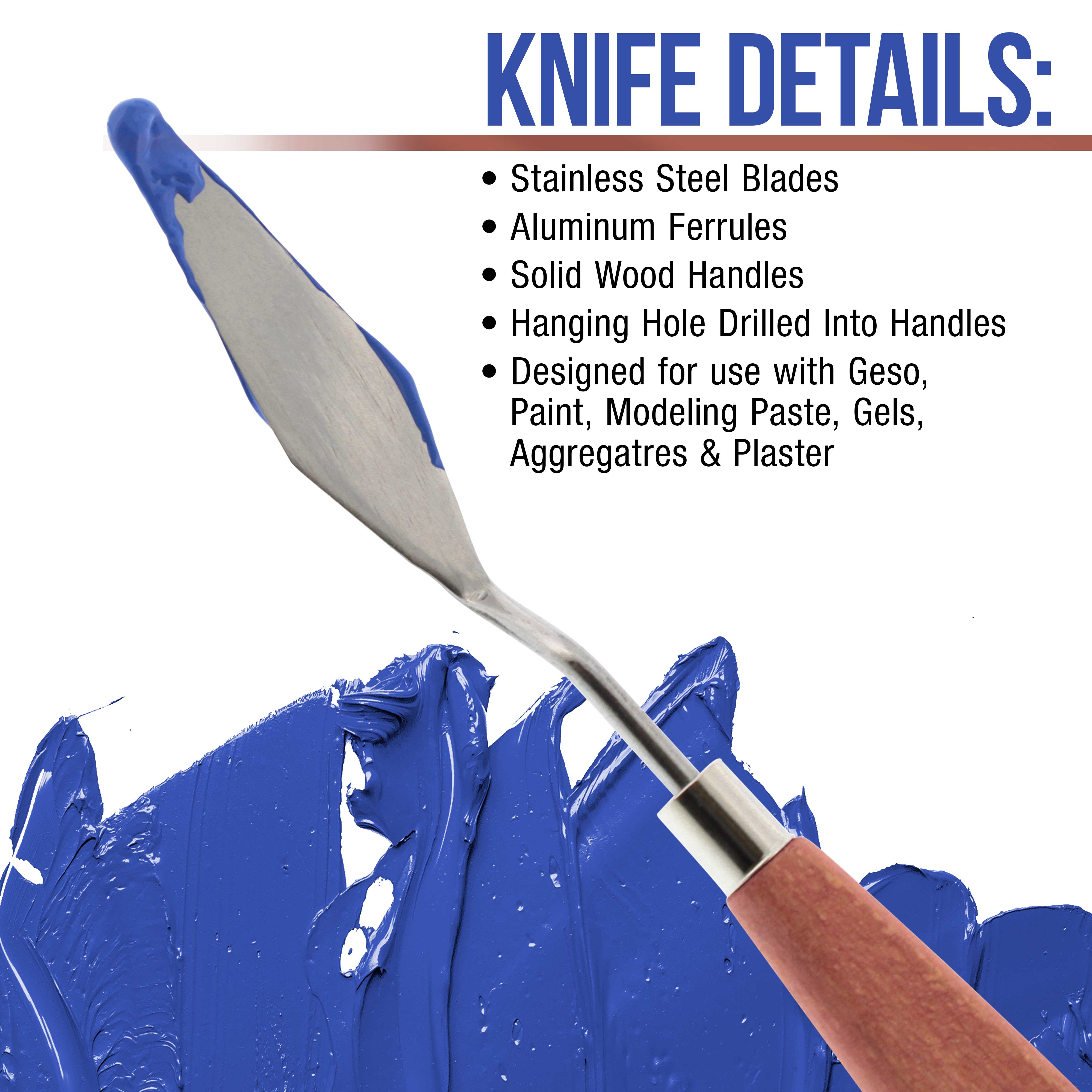 U.S. Art Supply 18-Piece Stainless Steel Palette Knife Set - Professional Spatula Painting Knives for Mixing, Spreading & Applying Oil & Acrylic Paint - Perfect for Canvas Art & Cake Decorating