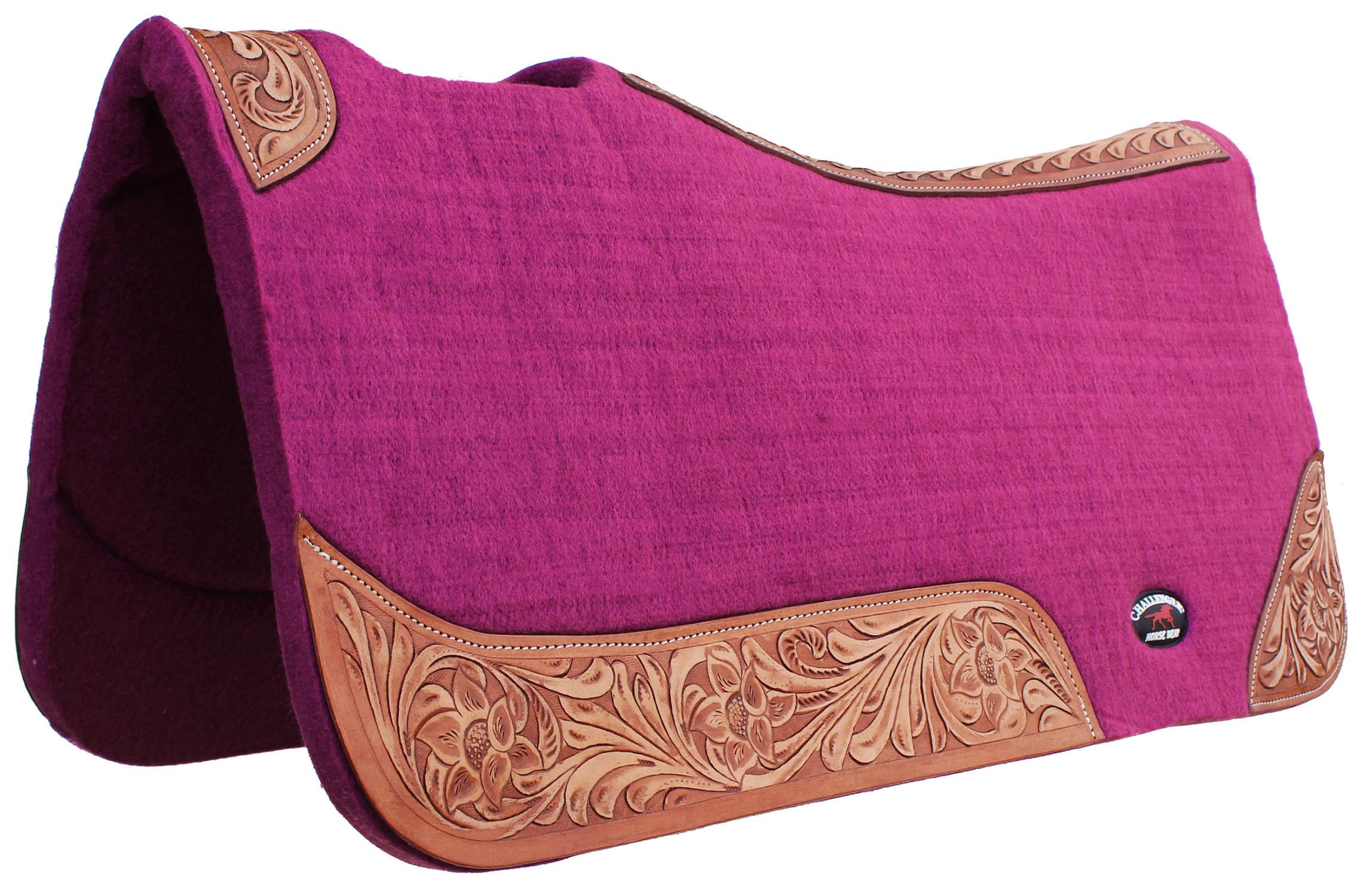 CHALLENGER Western Horse Saddle Pad - Contoured Wool Felt with Moisture Wicking Technology (Model 39177) | Perfect for Trail Riding, Rodeos & Ranch Work