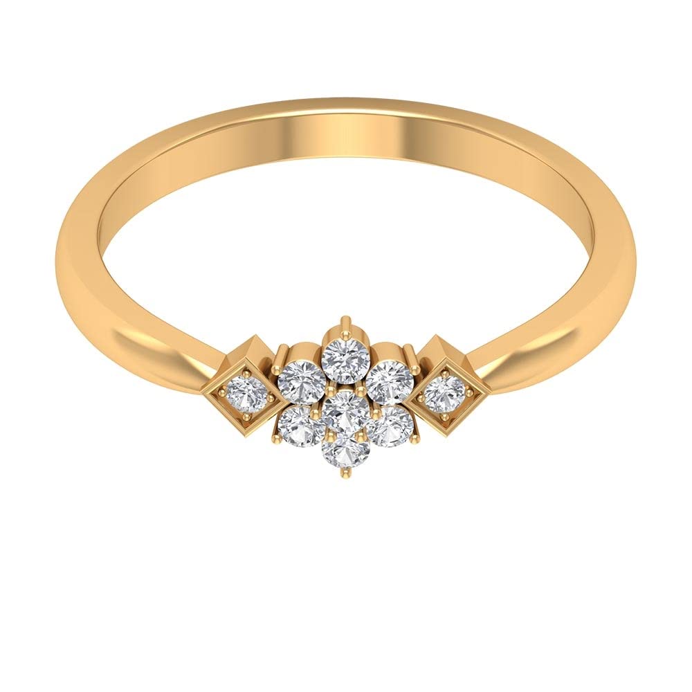 0.25 CT Round Diamond Promise Ring for Women - 14K Solid Gold Floral Engagement Ring with Prong Setting | Perfect for Anniversaries, Proposals & Special Occasions