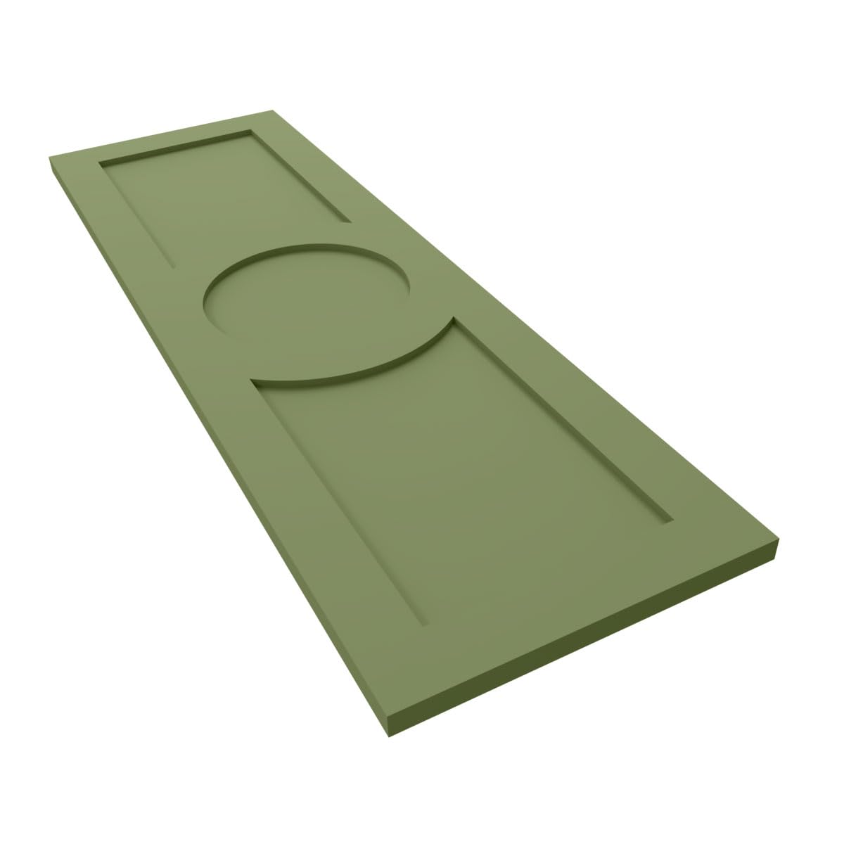 Ekena Millwork TFP001AC18X061MG True Fit PVC Center Circle Arts & Crafts Fixed Mount Shutters - 18x61 Inches Moss Green - Perfect for Living Room, Bedroom & Home Decor (Pair, Hardware Not Included)
