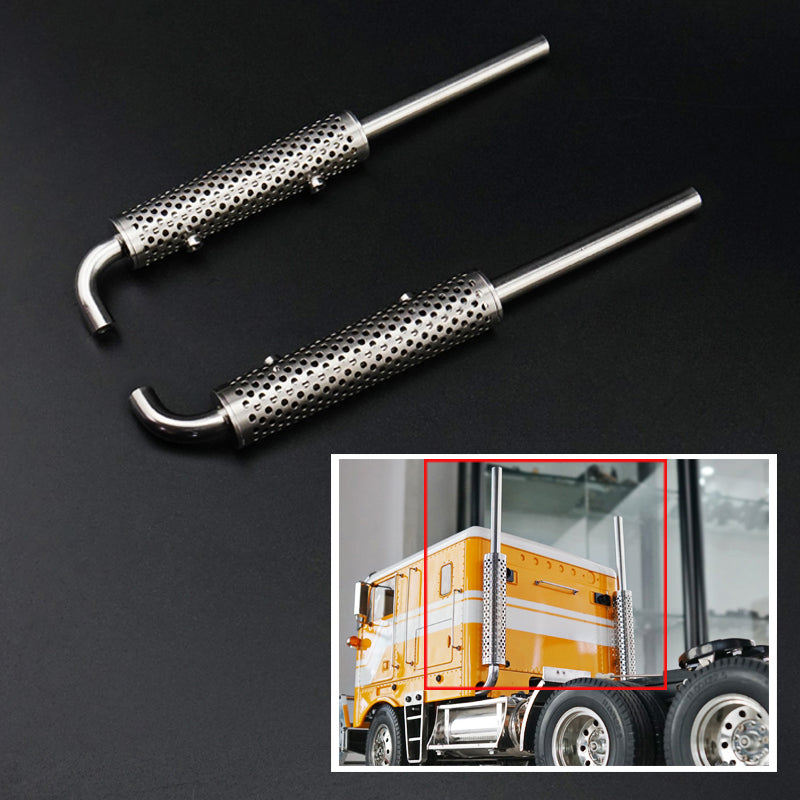 1/14 Scale LESU RC Model Metal Chimney Parts (1 Pair) - Compatible with TAMIYA KING GLOBE Truck & DIY Radio Control Vehicles - Perfect for RC Car Enthusiasts & Custom Builders