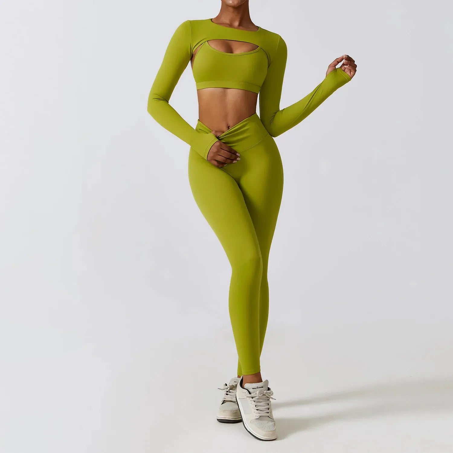 Women's 2/3-Piece Workout Outfits - High Waist Yoga Pants & Stretch Sports Bra Set - Gym, Running & Fitness Activewear - Perfect for Yoga, Pilates & Home Workouts