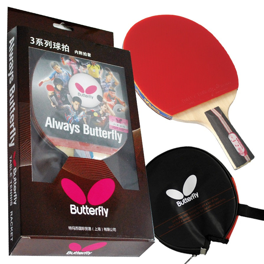Butterfly Penhold BTY 302 CS Table Tennis Racket Set - Professional Ping Pong Paddle for Tournament Play & Training