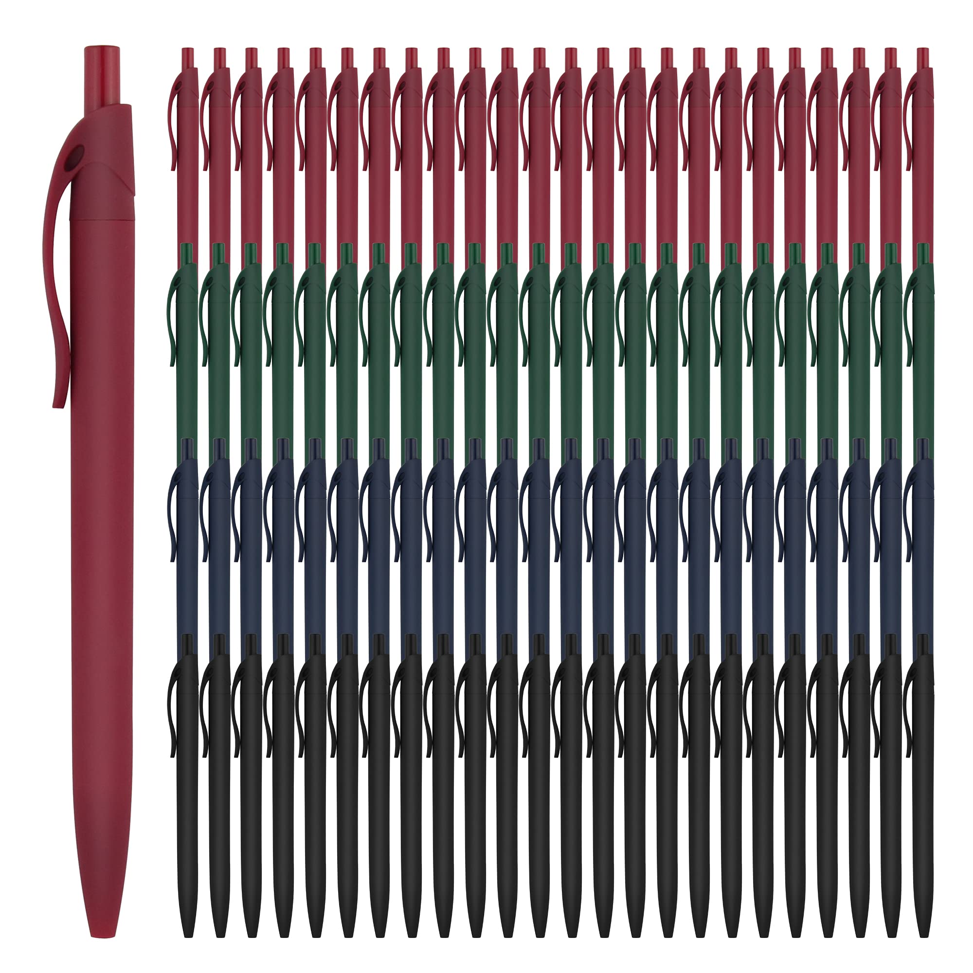 200 Pack No Bleed Black Ballpoint Pens - Retractable Medium Point 1.0mm Smooth Ink Pens for Office, School & Business Writing (Bulk Pack)