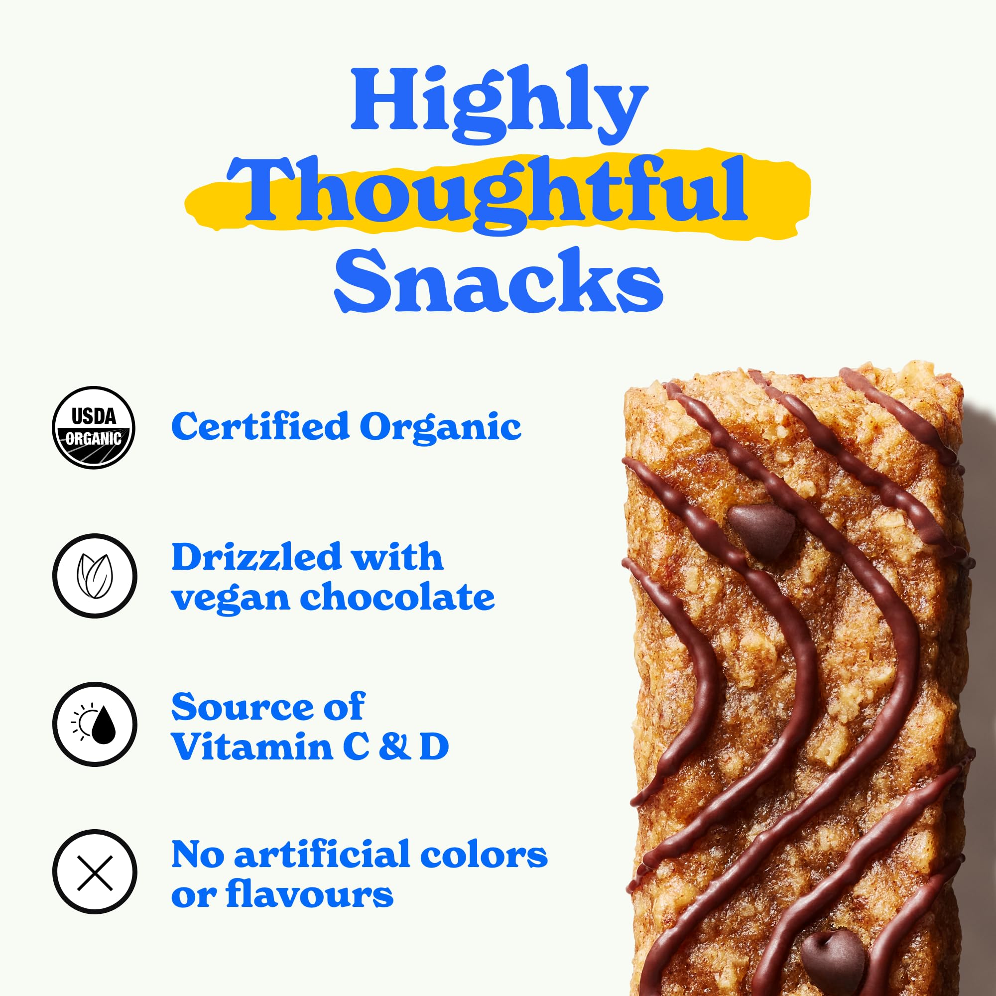 Organic MadeGood Morning Chocolate Chip Bars, 5 Count (5.3oz) - Gluten Free, Vegan, School Safe Snacks for Kids Breakfast & Lunch Boxes