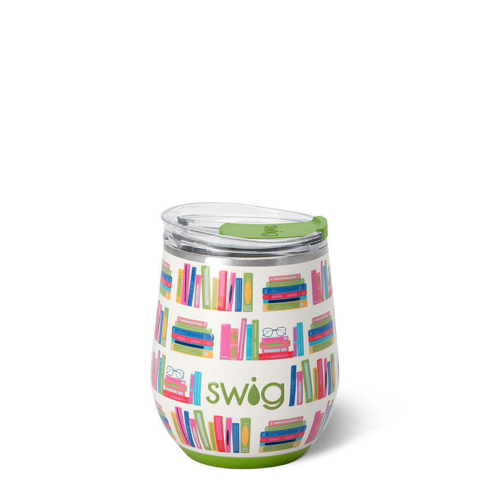 Book Club Stemless Wine Glass 12oz - Perfect for Book Lovers, Wine Tasting & Relaxing at Home
