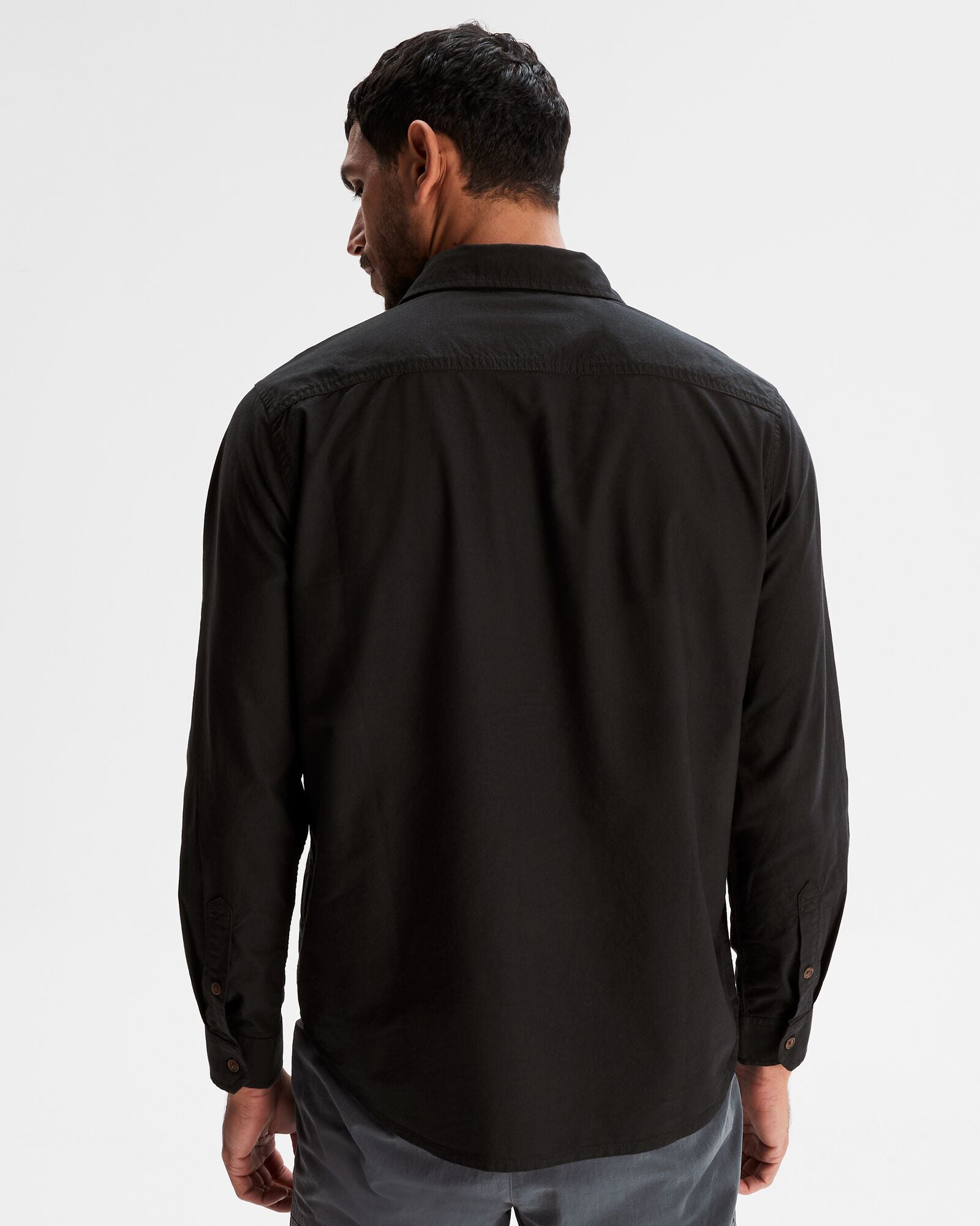 Vander HT Men's Long Sleeve Casual Shirt - Soft Cotton Button Down Shirt for Business & Office Wear - Black