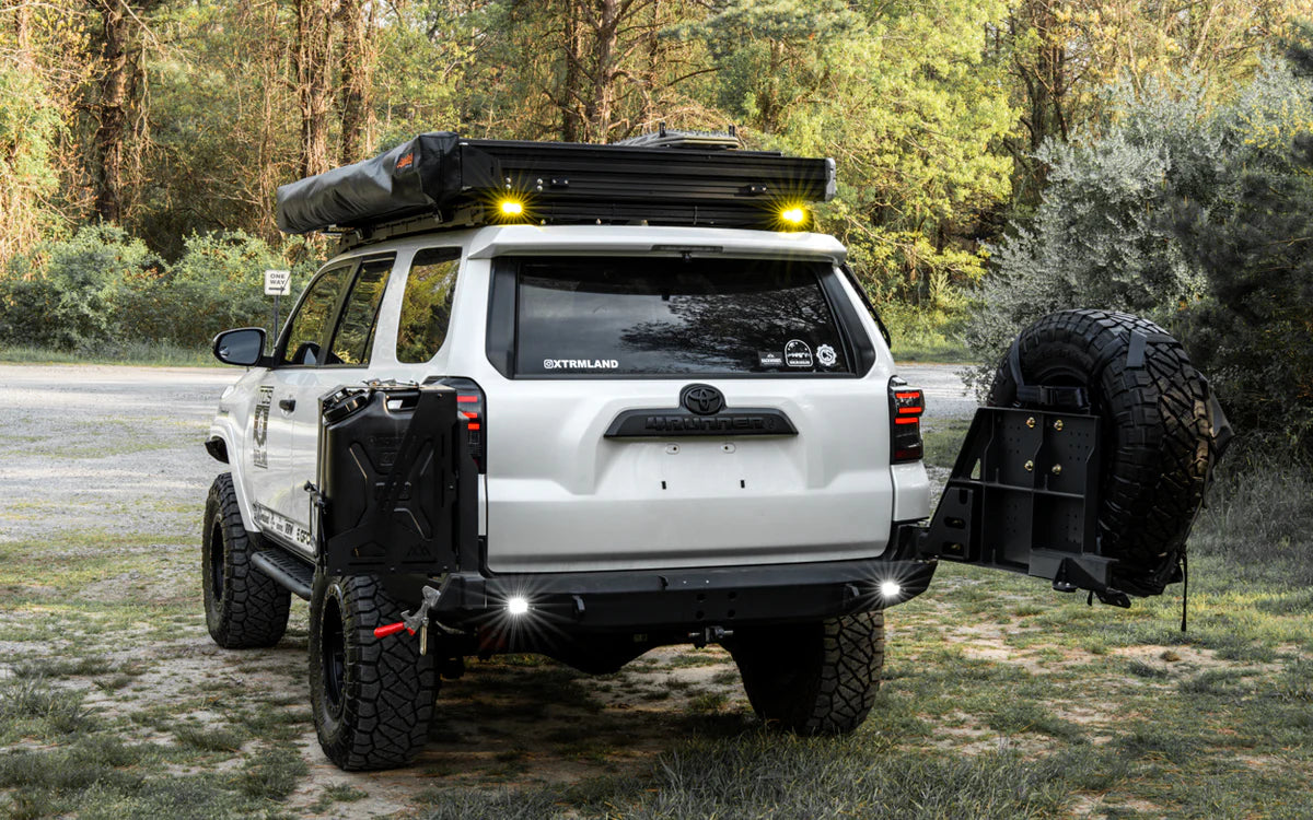 2010-2024 Toyota 4Runner Backwoods Adventure Mods Hi-Lite High Clearance Dual Swing Out Rear Bumper - Off-Road Bumper for Overlanding, Rock Crawling & Trail Adventures