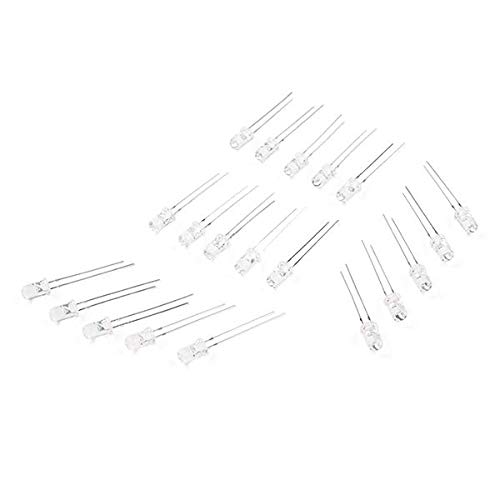 SparkFun Electronics 5mm Assorted Color LED Lights with Resistor (20 Pack) - Perfect for DIY Electronics, Arduino Projects, and Home Decor Lighting
