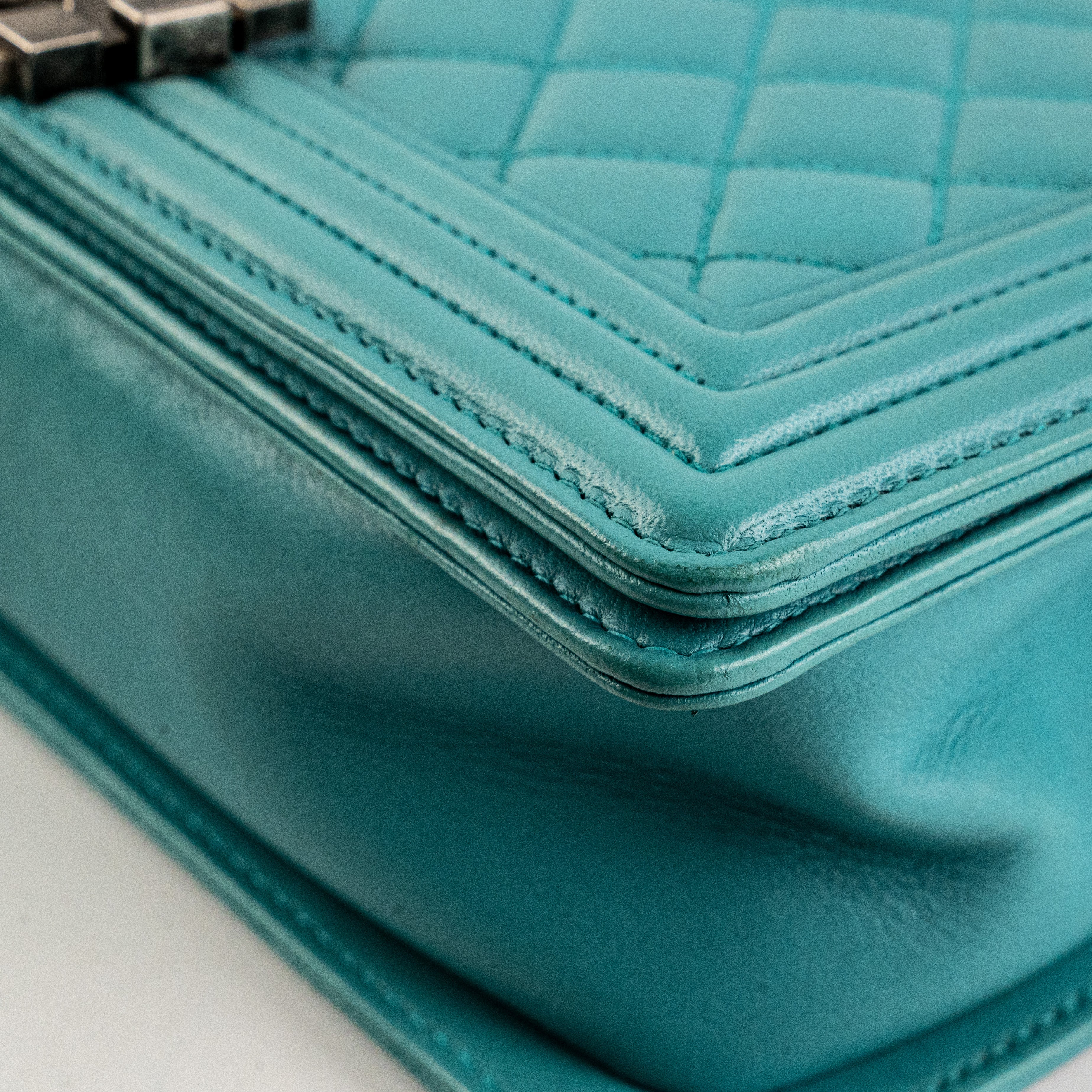 Chanel Old Medium Boy Blue Leather Crossbody Bag - Luxury Designer Handbag for Women, Perfect for Parties, Dates & Everyday Use