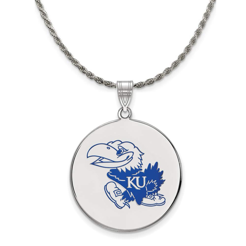 Black Bow Silver Kansas XL Enamel Pendant Necklace for Gifts & Fashion