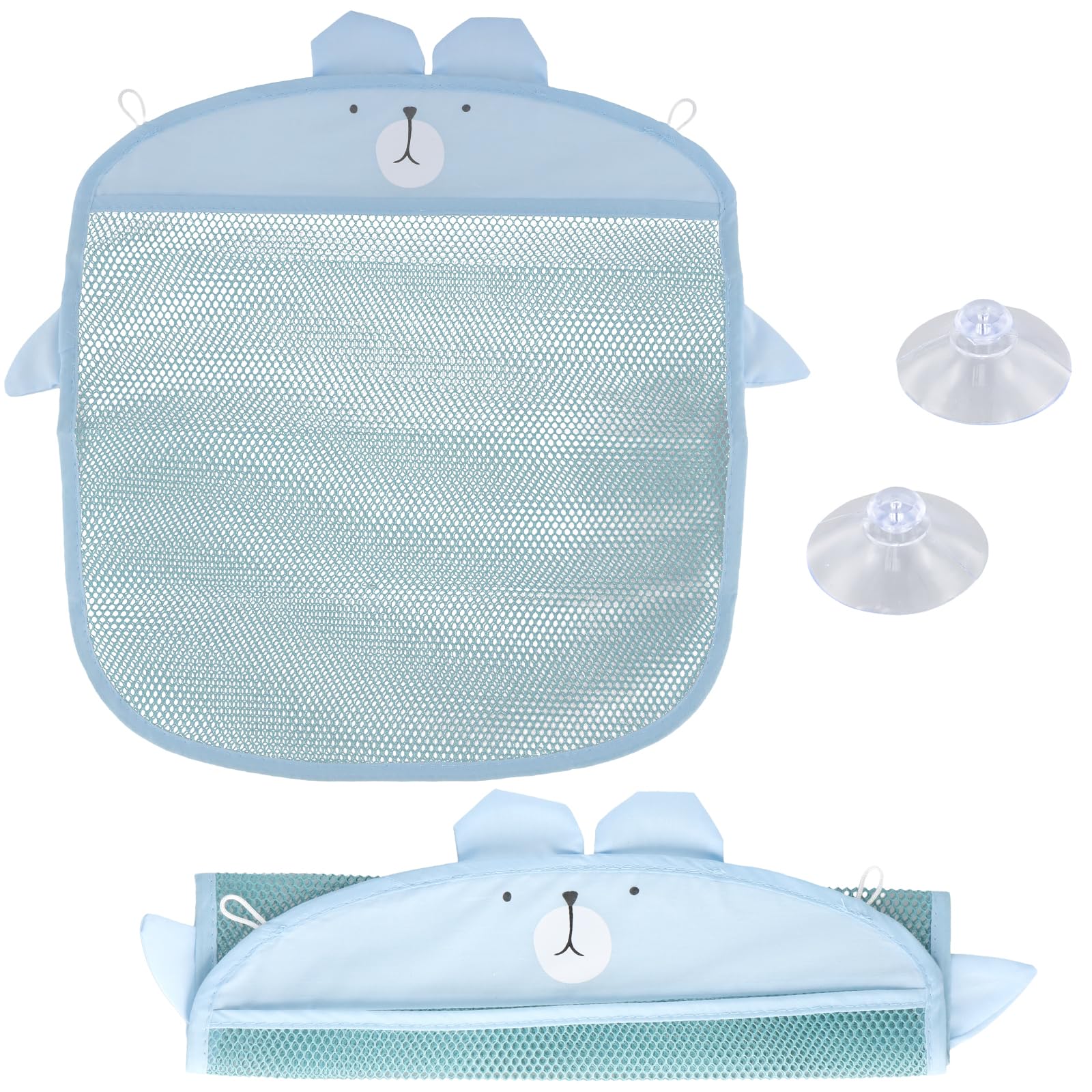 Nivofu Baby Bath Toy Organizer Net Bag - Large Waterproof Storage with Suction Cups & Self-Adhesive Hooks for Kids Bath Toys | Perfect for Bathroom Organization & Toy Tidy-Up