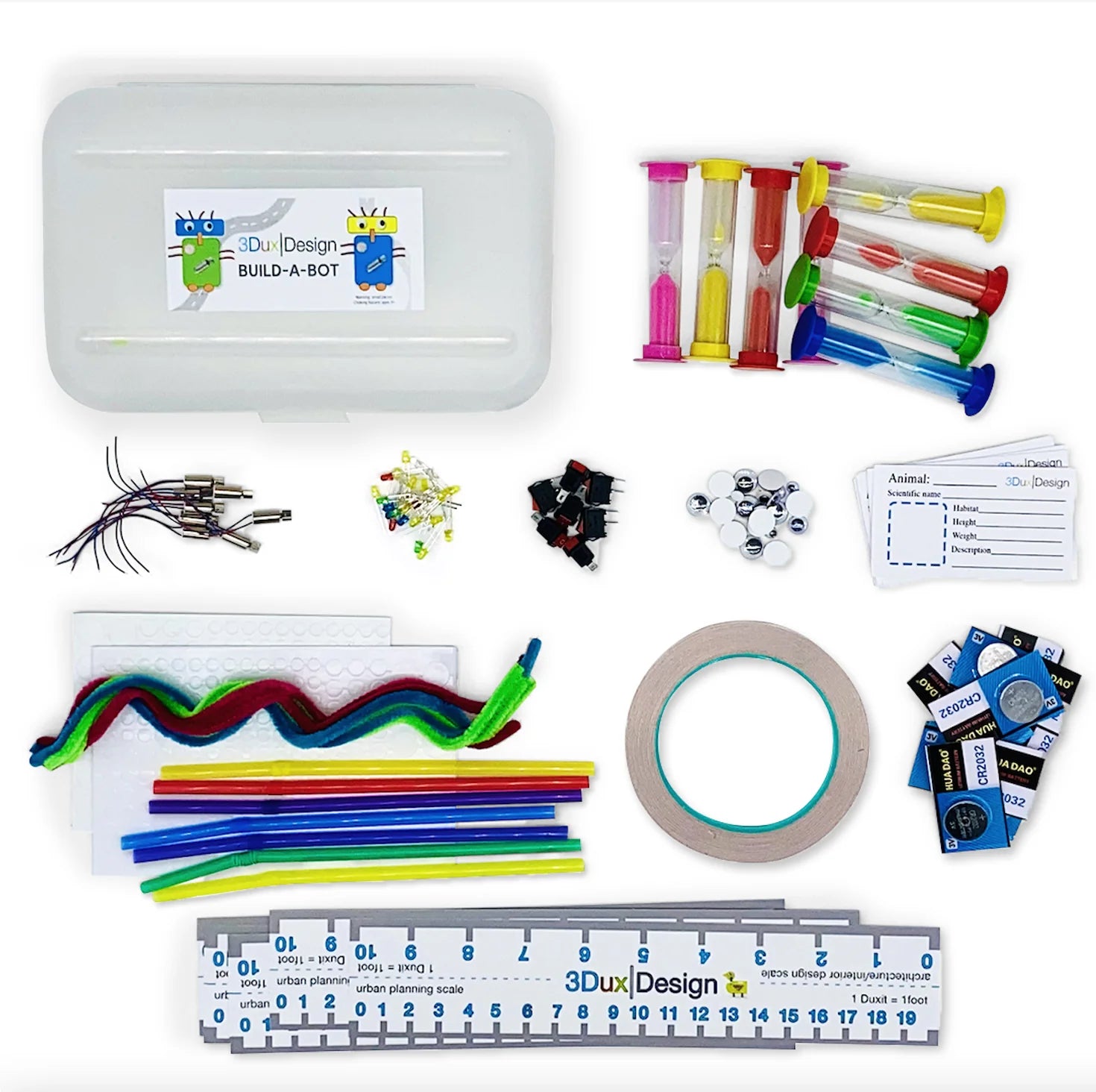 3Dux Design Build A Bot Accessory Kit - STEM Learning Toy for Kids | Creative Robotics Building Set for Home & Classroom Activities