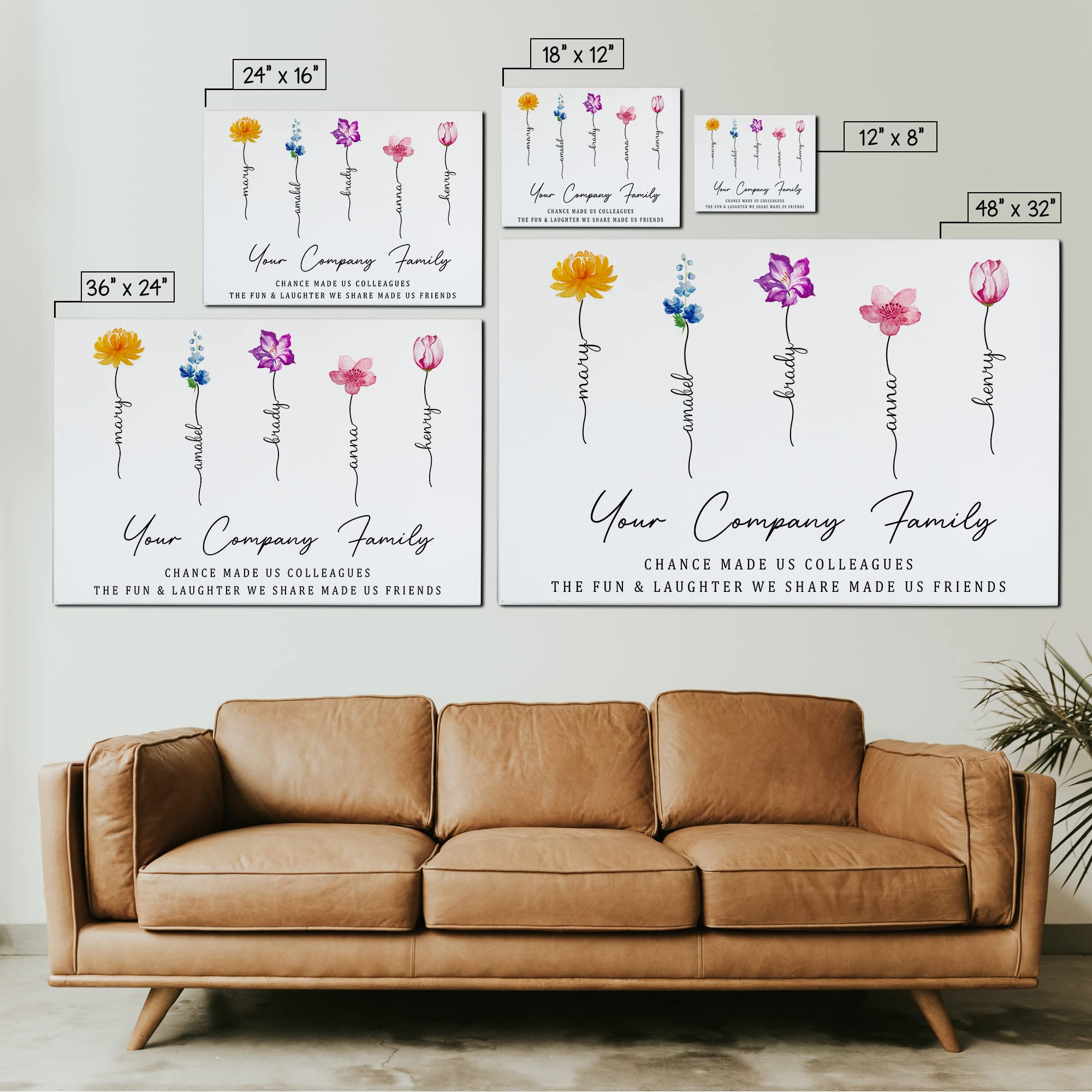 Personalized Canvas Wall Art for Women - Thoughtful Goodbye Gift for Coworkers, Friendship & Retirement Presents - Custom Company & Christmas Gifts - Home & Office Wall Decor for Special Occasions