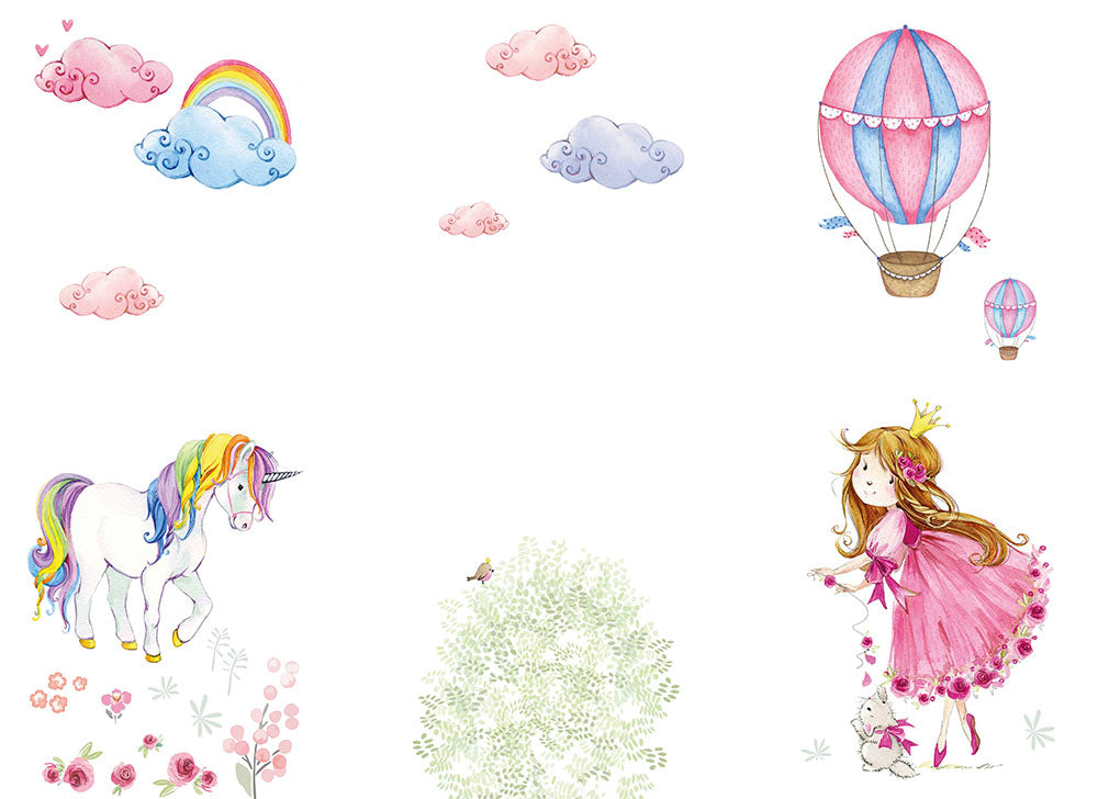Designwalls 2 Unicorn Princess Wall Decals - Premium Removable Vinyl Stickers for Girls' Room Decor - Perfect for Nursery, Bedroom & Kids Playroom