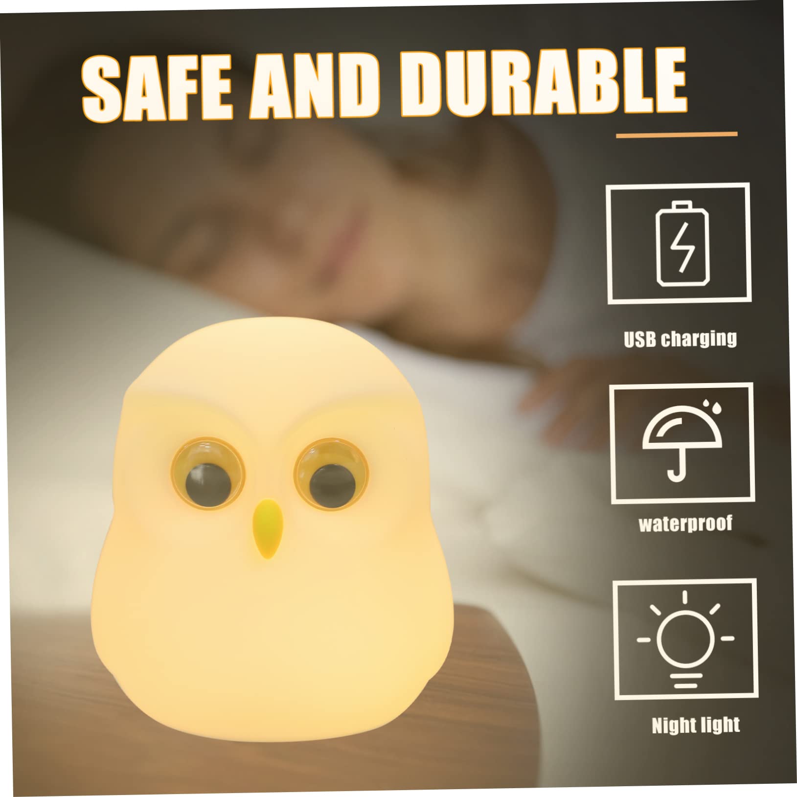 Artibetter Owl Night Light - LED Desk Lamp with Soft Glow, Decorative Bedside Table Lamp for Kids Room, Nursery, or Office - Perfect for Reading, Relaxing, and Creating Cozy Atmosphere