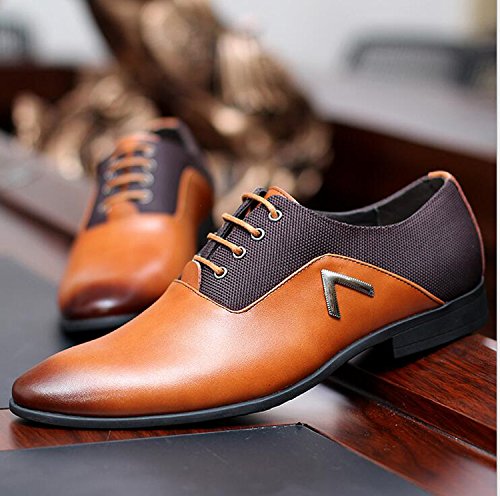 Men's Pointed Toe Oxford Dress Shoes - Genuine Leather Business Formal Loafers Slip On for Office, Wedding & Professional Occasions