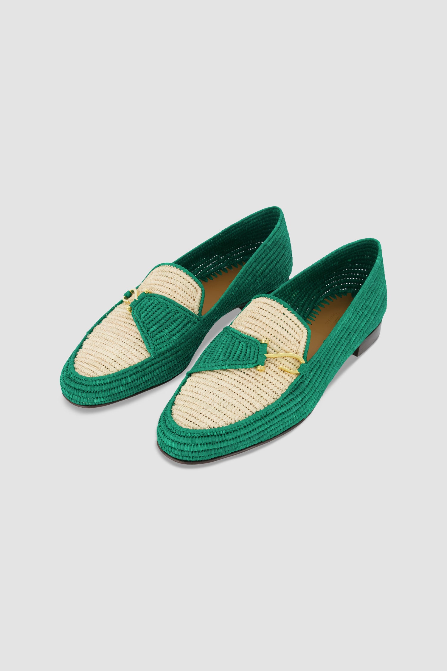 Edhen Milano Agadir Green Raffia Loafers for Women - Comfortable Summer Slip-On Shoes - Perfect for Beach, Vacation & Casual Outings