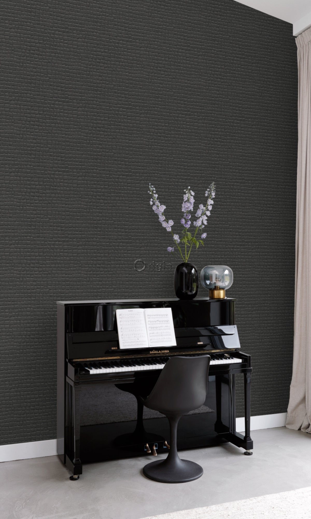 Dark Grey Faux Leather Geometric Peel and Stick Wallpaper R8312 - Modern Self-Adhesive Wall Covering for Living Room, Bedroom, Office Decor