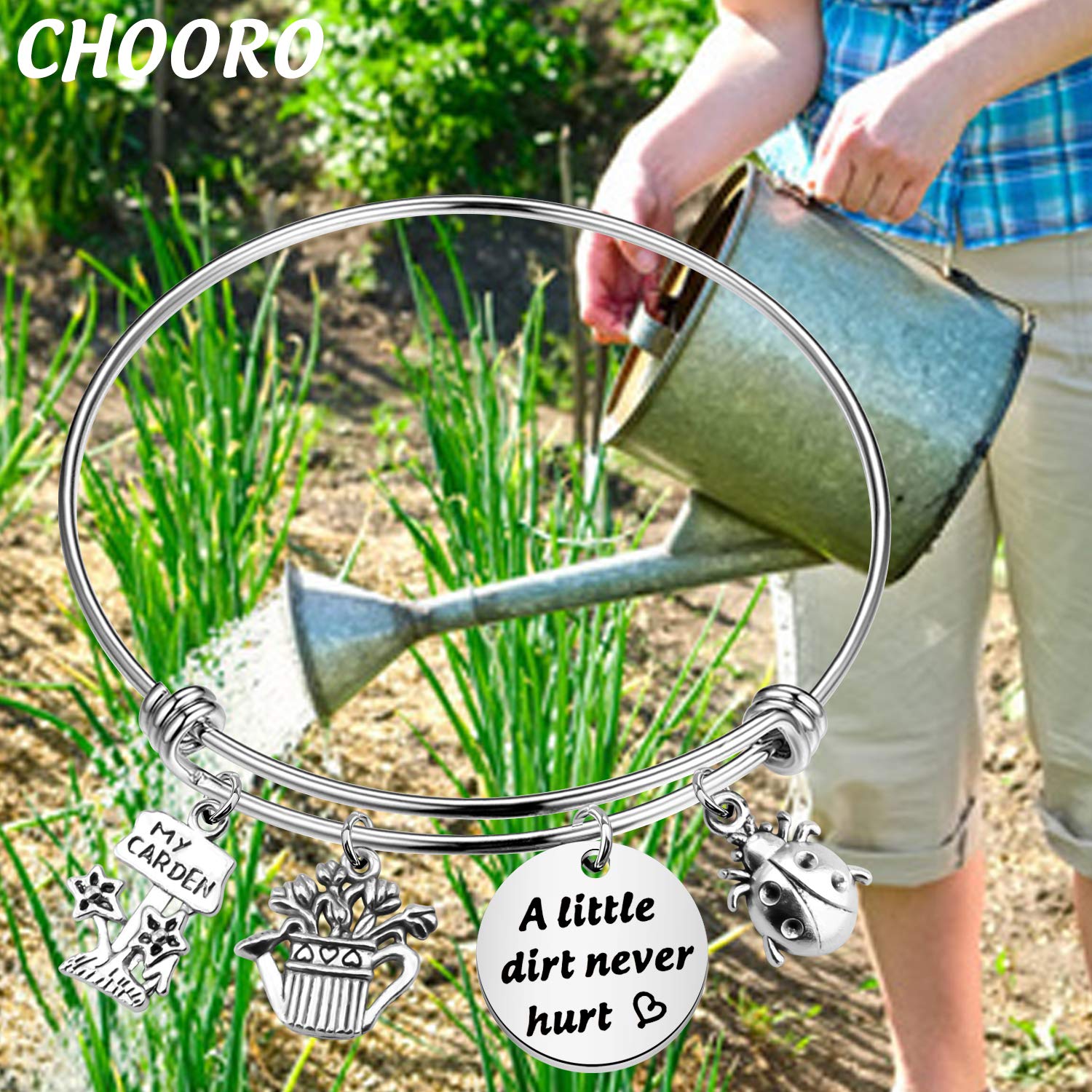 CHOORO Gardening Bracelet - Durable Charm Bangle for Gardeners | Perfect Gift for Horticulturists & Plant Lovers | Ideal for Yard Work, Outdoor Activities & Nature Enthusiasts
