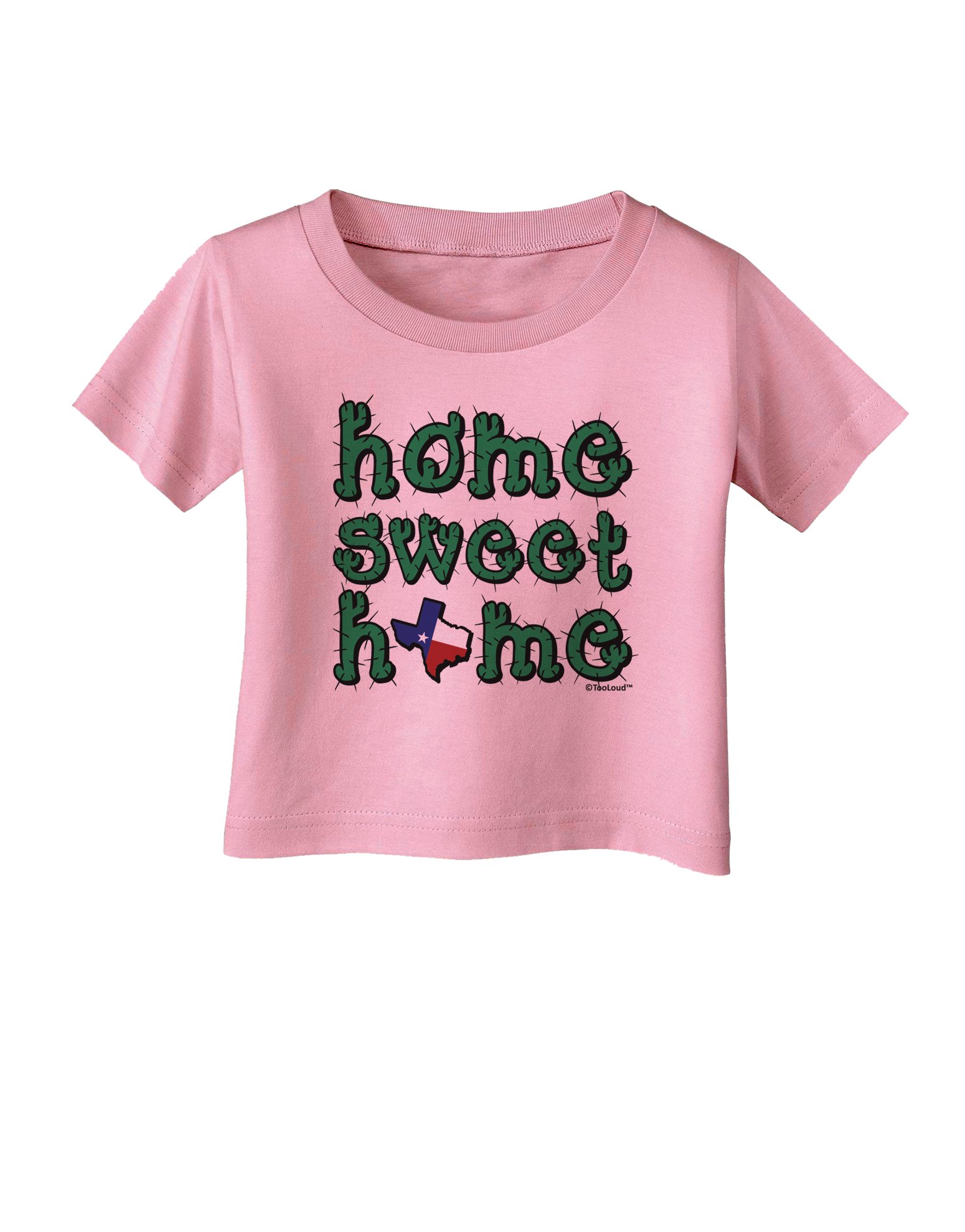 TOOLOUD Texas State Flag & Cactus Baby T-Shirt - Home Sweet Home Design - Soft Cotton Infant Bodysuit for Boys & Girls - Perfect for Family Photos, Texas Pride Events & Casual Outings