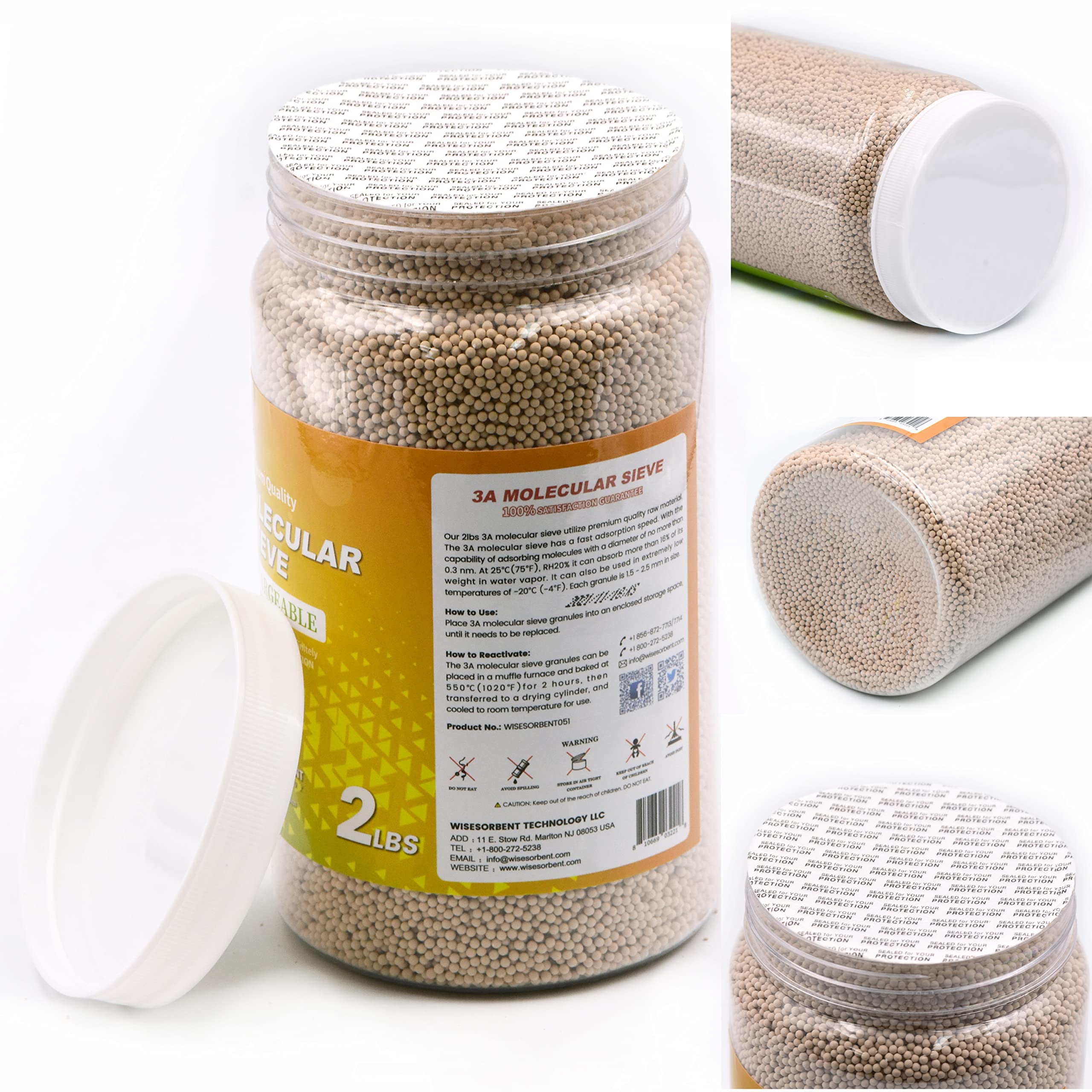 Premium 2LBS 3A Molecular Sieve Desiccant Bulk - Reusable Dehumidifier with 20 Resealable Nonwoven Bags for Moisture Control in Storage, Closets, Safes & Electronics Protection