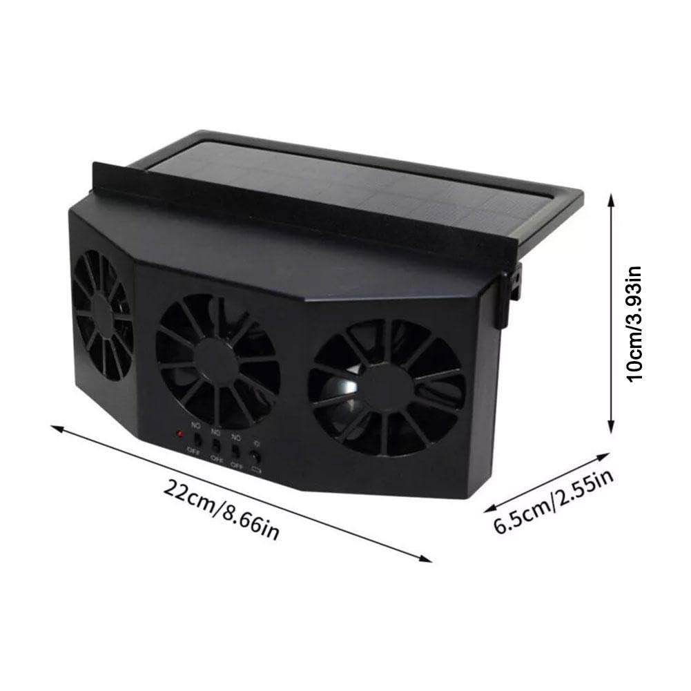 2024 New Solar Powered Car Window Ventilation Fan - Auto Solar Exhaust Fan & Air Purifier for Front/Back Seat - Improve Airflow & Cooling in Parked Vehicles