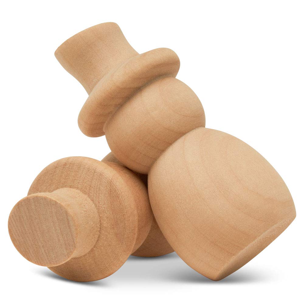 2-3/4 Inch Snowman Peg Dolls - Pack of 250 Unfinished Wooden Christmas Craft Dolls for DIY Nativity Scenes, Holiday Decorations & Winter Crafts - Perfect for Christmas Tree Ornaments, Gift Toppers & Classroom Activities by Woodpeckers