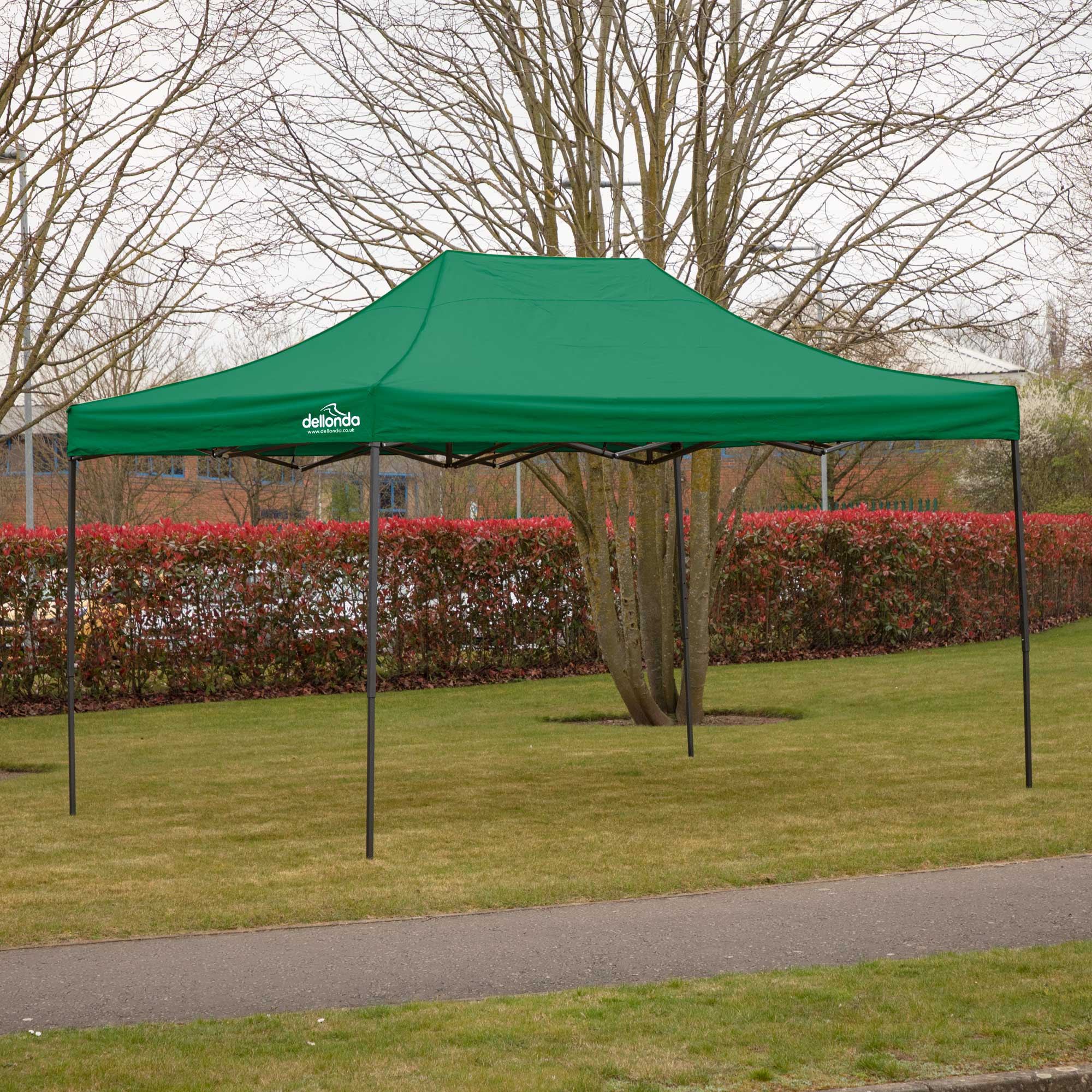 Premium 3x4.5m Waterproof Pop Up Gazebo with Carry Bag, Stakes & Weight Bags - Portable Outdoor Canopy Tent for Camping, Beach, Picnics & Backyard Parties (Green, Model DG136)