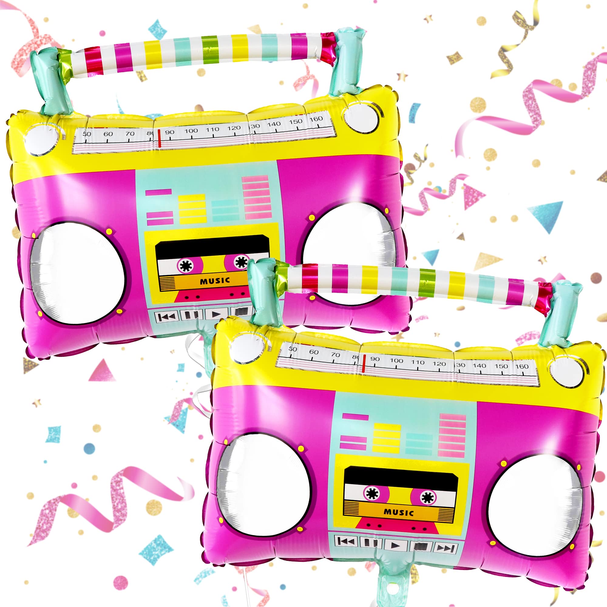 **KatchOn 22 Inch Gold Chain & Boombox Balloons - Pack of 32 | 90s Party Decorations for Hip Hop, Roller Skate & Retro Themed Events | Perfect for Birthday, Graduation & Anniversary Celebrations**
