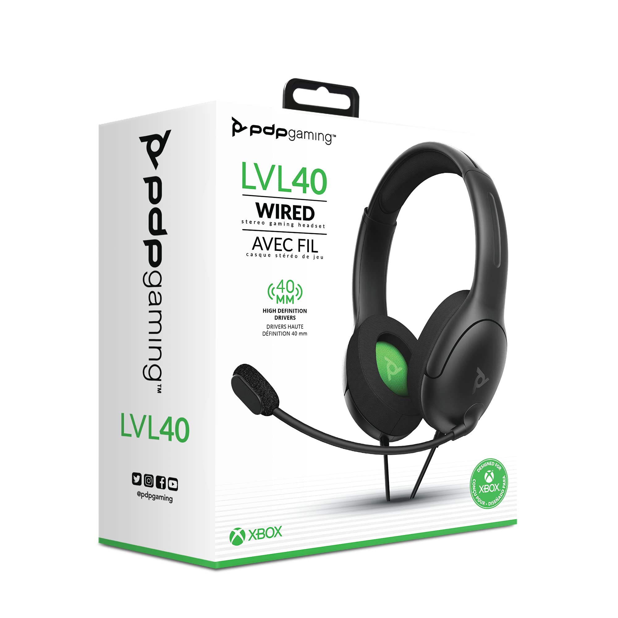 PDP Gaming AIRLITE Wired Stereo Headset for Xbox Series X|S & Xbox One - Official Licensed Noise-Cancelling Microphone, Lightweight Design for PC/Windows 10/11 Gaming - Perfect for Competitive Multiplayer & Late-Night Gaming Sessions (Black)