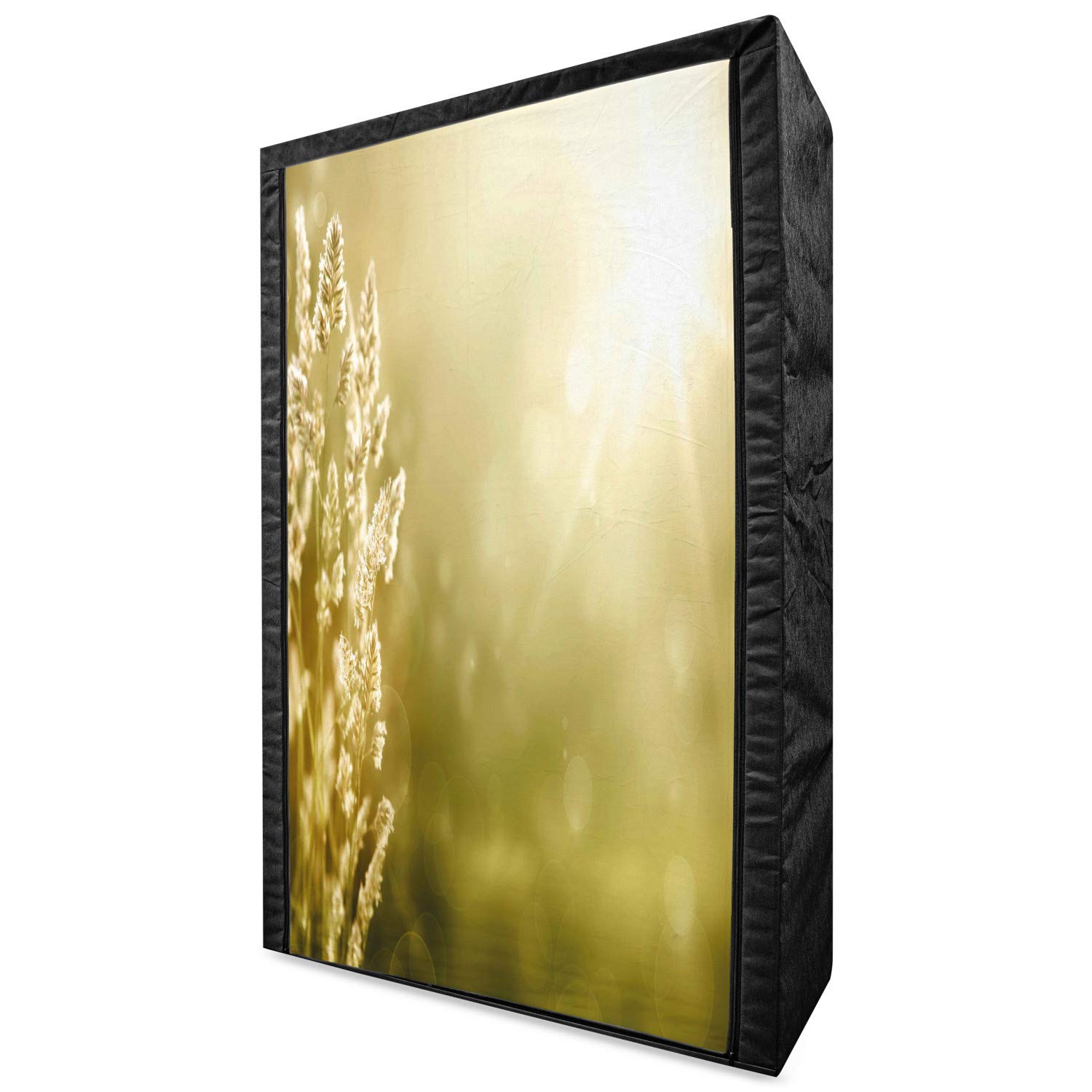 Ambesonne Fall Portable Fabric Wardrobe with Autumn Meadow Sunrise Print - 42.5