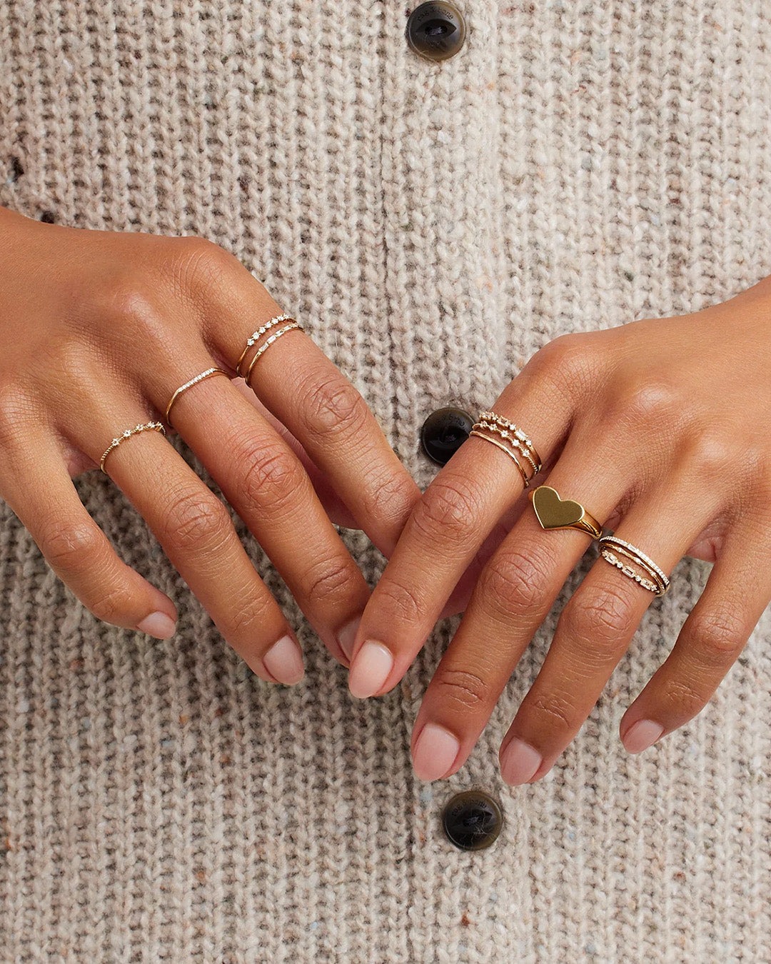 Louise Heart Signet Ring - Elegant Gold Plated Jewelry for Women, Vintage Style Pinky Ring - Perfect for Valentine's Day Gifts, Anniversary & Everyday Wear