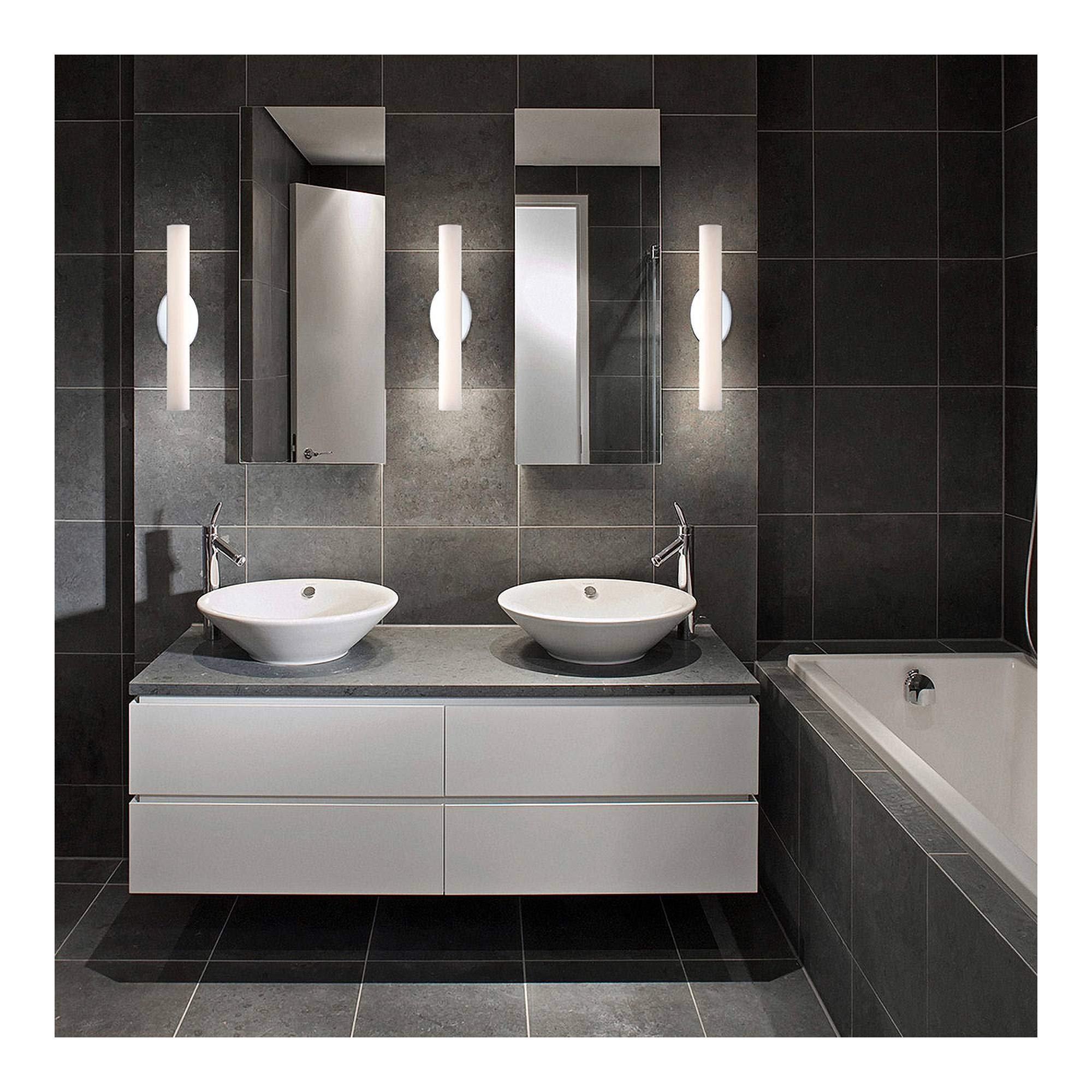 Modern Forms Loft 18-inch LED Bathroom Vanity Light or Wall Sconce, 3000K Warm White, Chrome Finish - Perfect for Bathroom, Powder Room, and Dressing Area Lighting