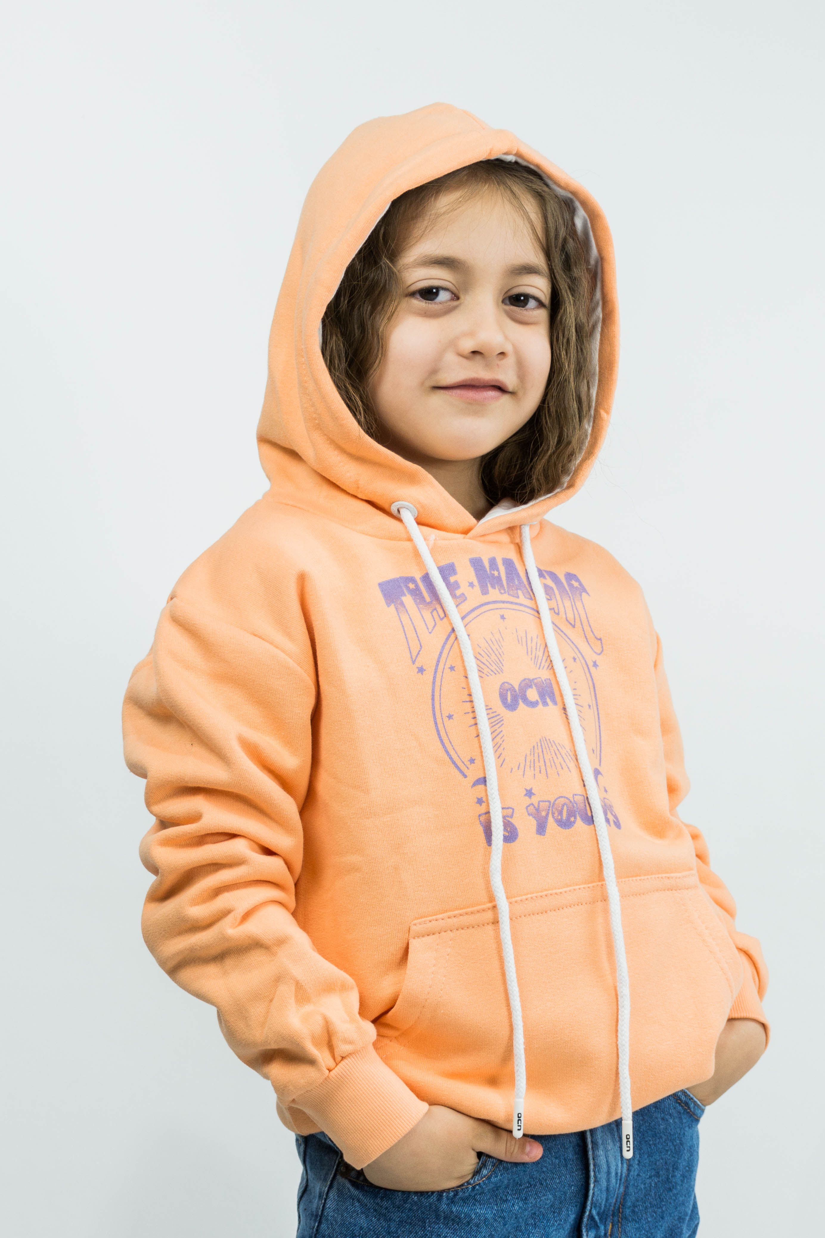 Hanna Peach Kids Hoodie 063 - Soft & Comfortable Fleece Pullover for Boys & Girls - Perfect for School, Playdates & Outdoor Activities