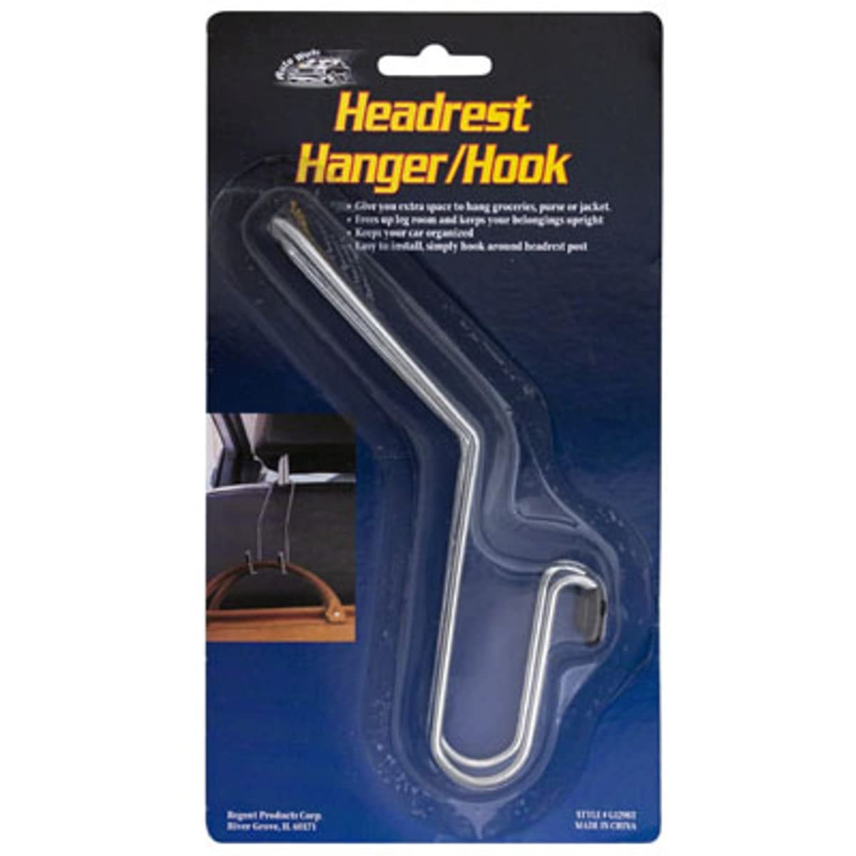 Universal Car Headrest Hook - Seat Organizer & Hanger for Purses, Bags, Coats - Perfect for Road Trips, Commuting & Shopping (2 Pack)