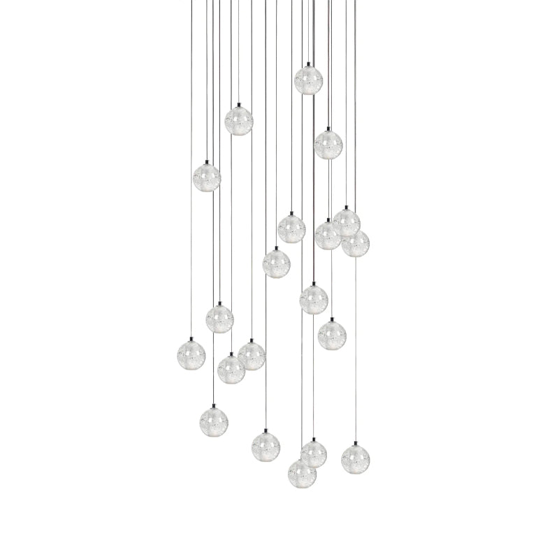 Elegant Ball Crystal Pendant Light - Modern Chandelier for Dining Room, Bedroom & Living Room Decor - Dimmable LED Hanging Light Fixture