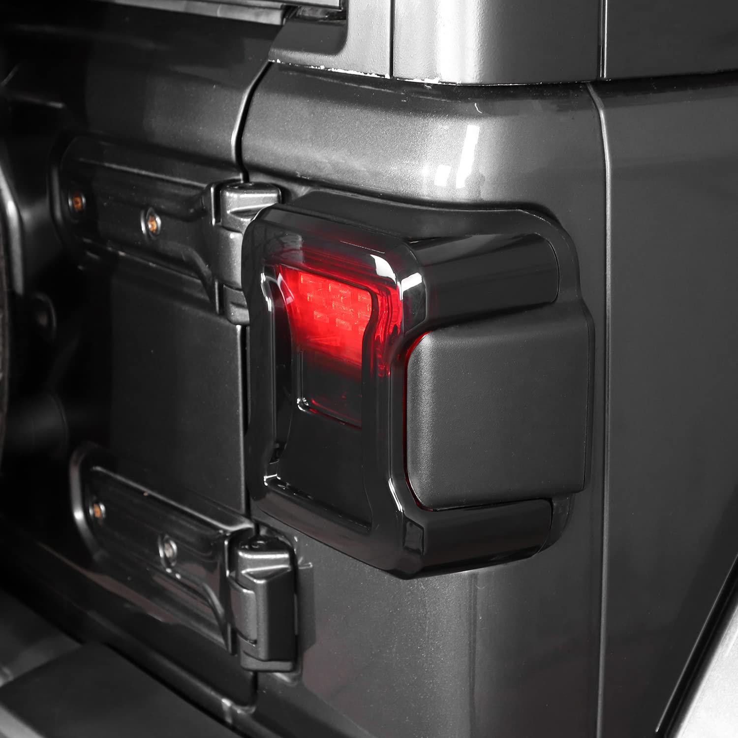 Jeep Wrangler JL Tail Light Guard Cover (2018-2022) - Smoked Black ABS Plastic Protector for Exterior Decoration & Protection - Perfect for Off-Roading & Daily Driving