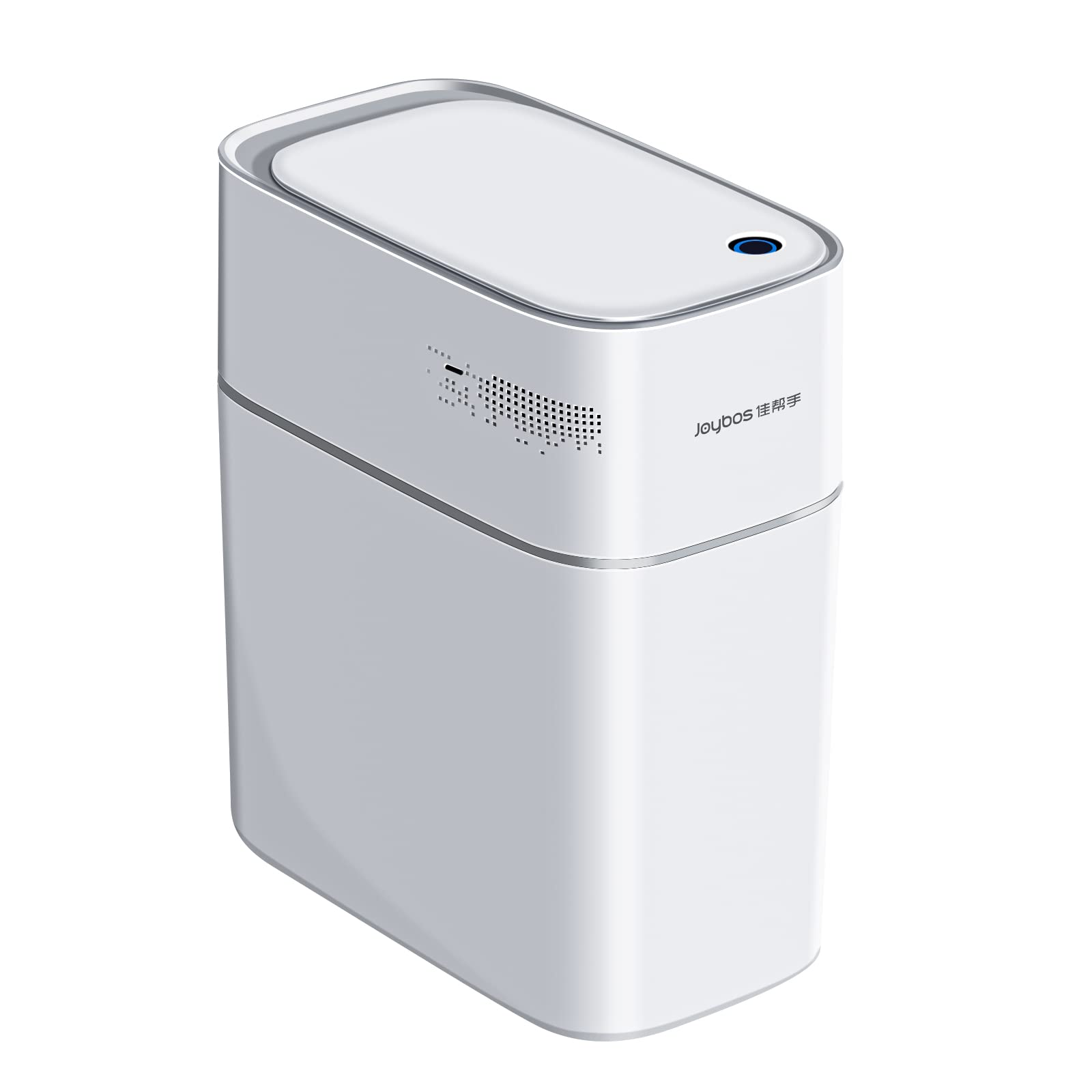 MOPUP 3.5 Gallon Touchless Bathroom Trash Can - Waterproof Motion Sensor Garbage Bin for Bedroom, Office, Kitchen & Living Room | Slim Plastic Narrow Design | Dogproof Small Trash Can (White) - Perfect for Modern Homes, Apartments & Pet-Friendly Spaces