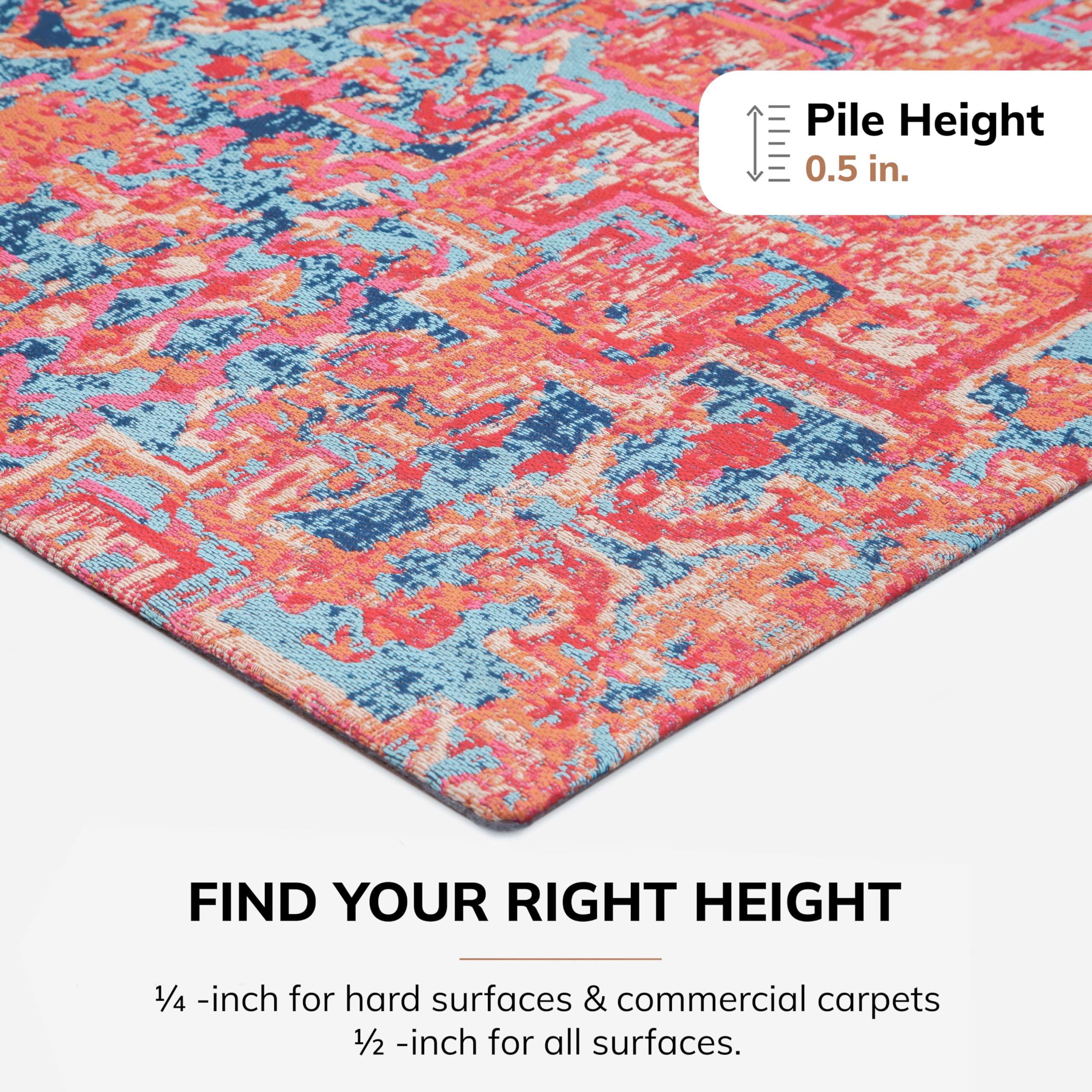 Premium Anji Mountain Rug'd Chairmat - Non-Slip Office Chair Mat for Hard Floors & Low Pile Carpets | Jacquard Woven Surface | 40