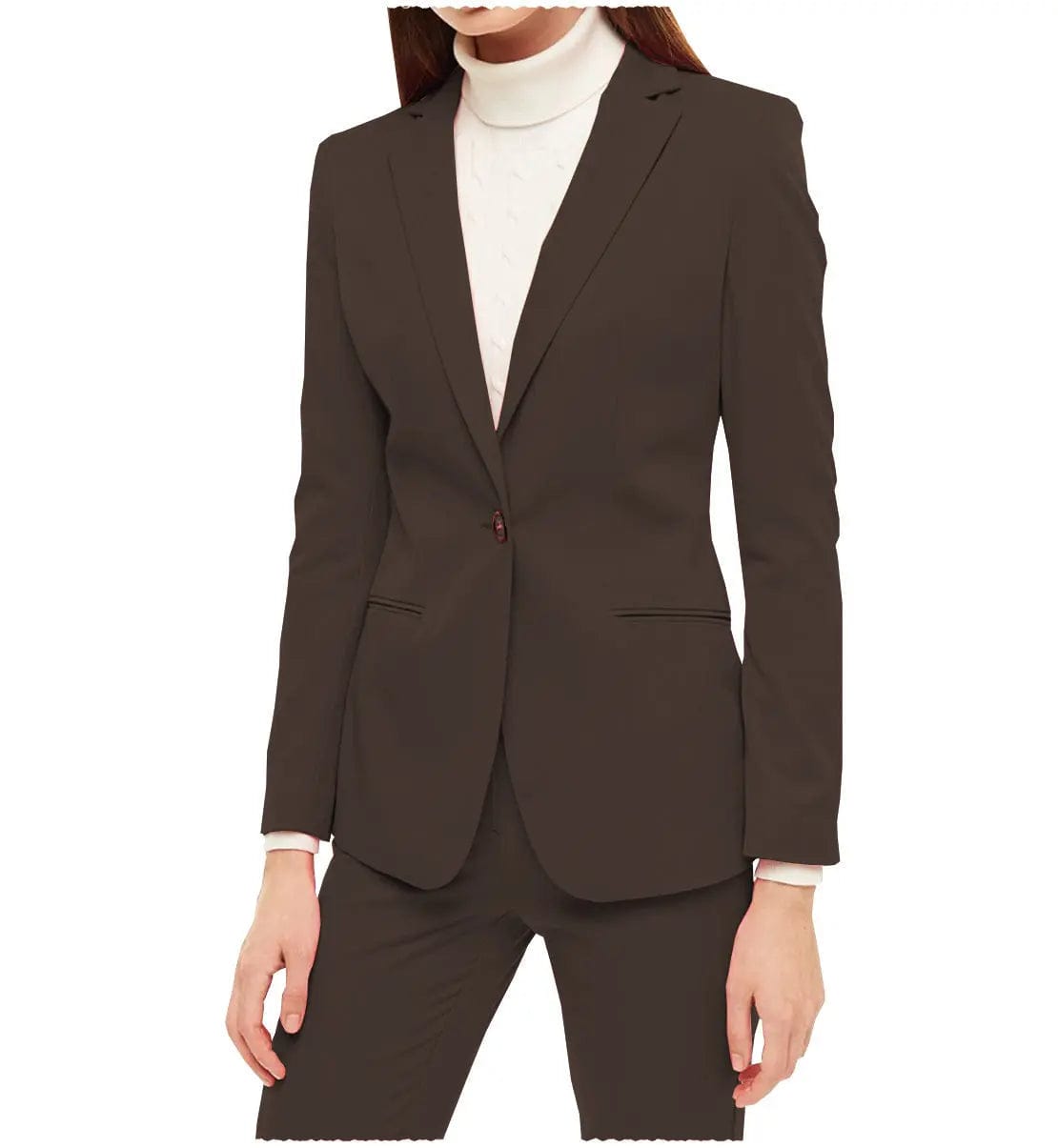 Professional 2-Piece Women's Suit Set with Notch Lapel Blazer - Perfect for Office Work, Business Meetings & Formal Events