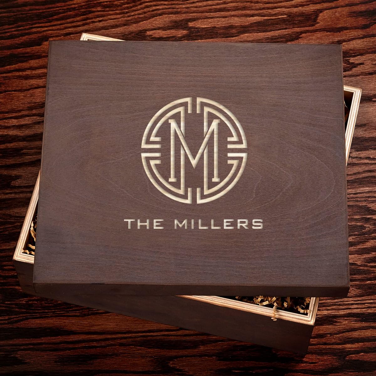 Personalized Wooden Gift Box for Keepsakes & Birthdays - Custom Engraved Brown Wood Box for Jewelry, Wedding Gifts & Special Occasions | HomeWetBar