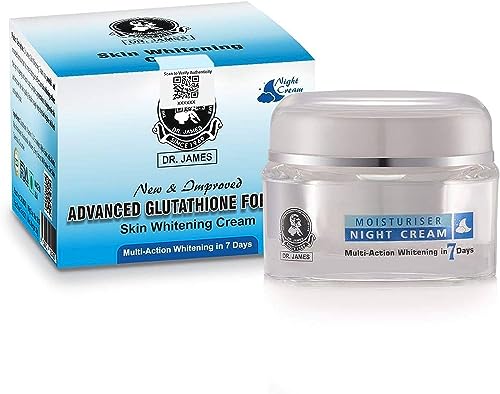 Dr James Skin Whitening Night Cream - Brightening & Hydrating Face Moisturizer for Dark Spots & Uneven Skin Tone | Best for Nighttime Skincare Routine & Anti-Aging Care