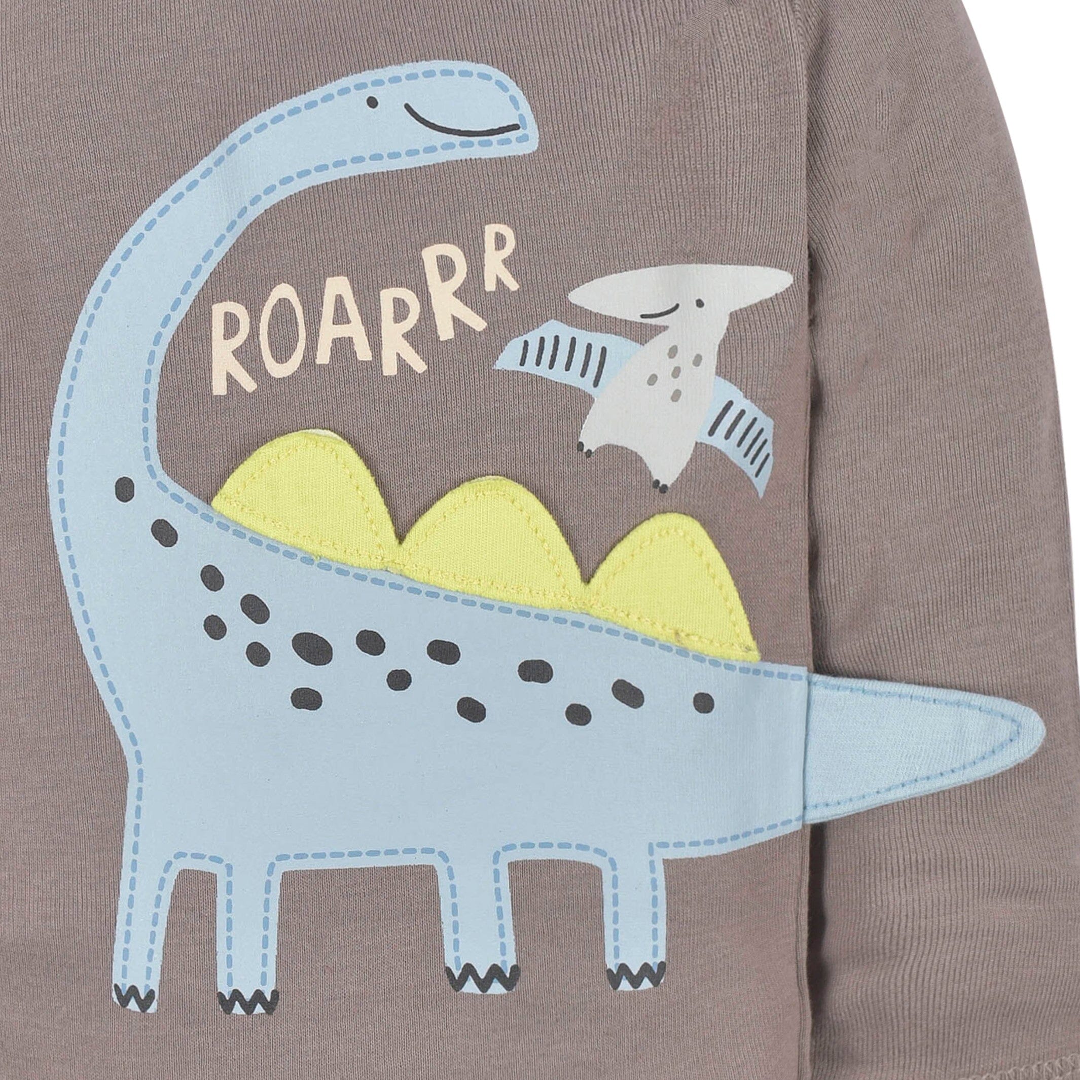 3 Pack Baby Boys Dinosaur Long Sleeve Onesies® Bodysuits - Soft Cotton Rompers for Infant & Toddler - Perfect for Playtime, Daycare & Family Photos