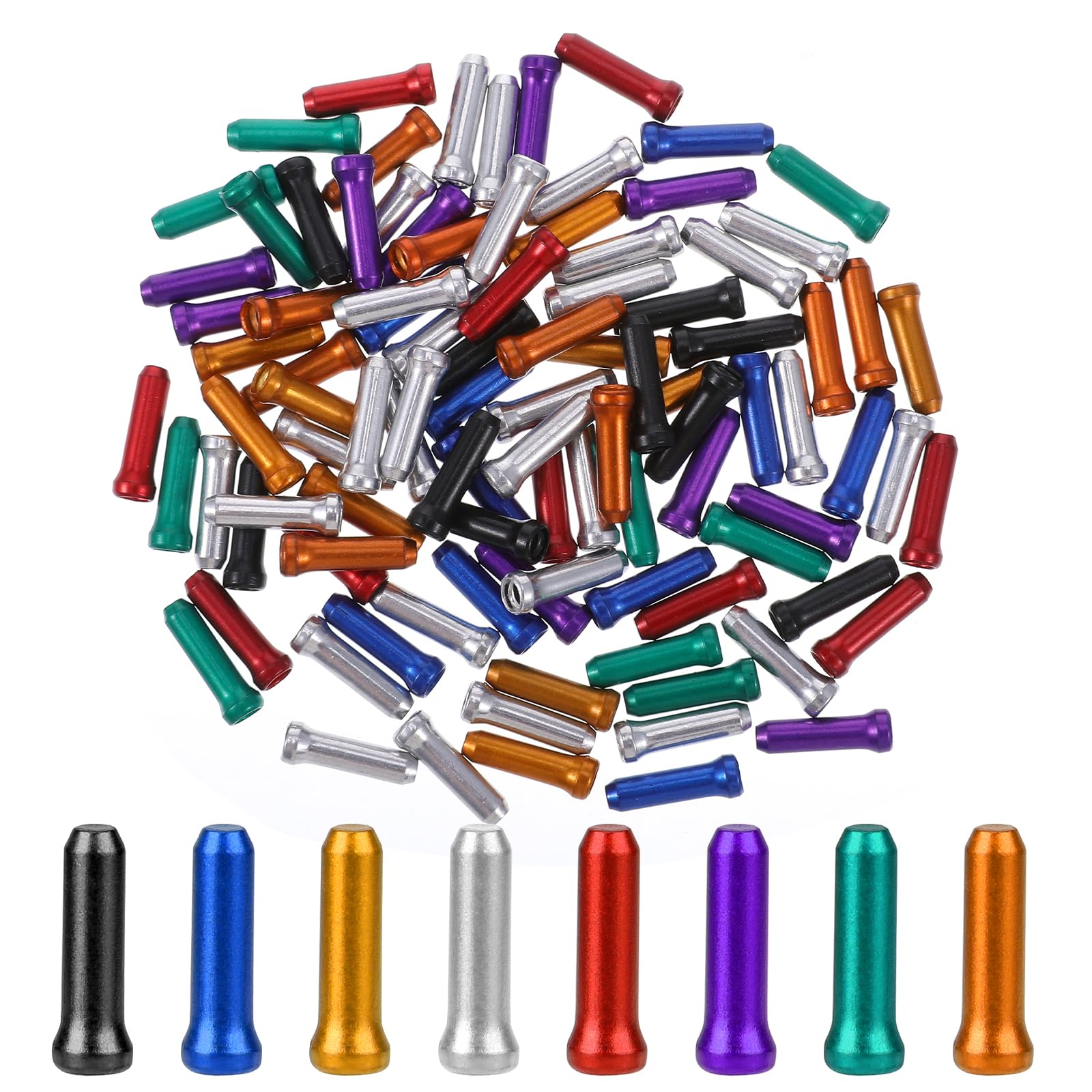 Bike Cable End Caps 100pcs - Brake & Shifter Tips for Road & Mountain Bicycles