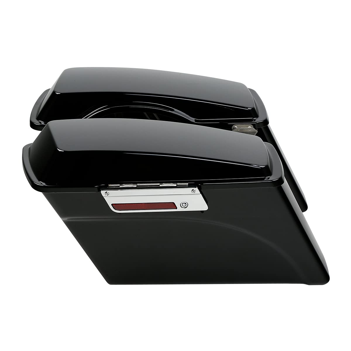 TCT-MOTORPARTS Hard Saddlebags with Lockable Lid & Keys - Compatible with Harley Touring (Road King, Road Glide, Street Glide, Electra Glide 1994-2013) & Softail Heritage (1984-2017) | Durable Motorcycle Luggage for Long Rides & Storage