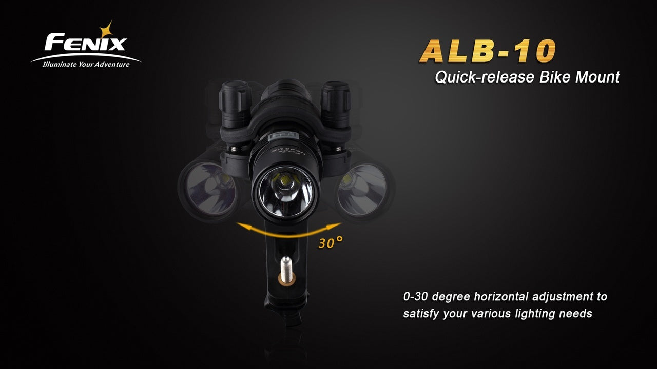 Fenix ALB-10 Quick Release Bike Mount - Universal Bike Light Holder for Cycling, Night Riding & Outdoor Adventures